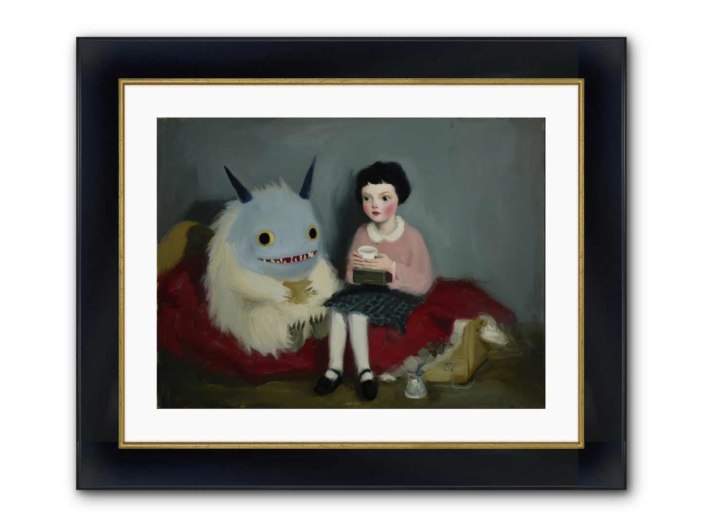 The Hour of Sweet Mischief Framed Print - Wide Black w/Gold 24x18