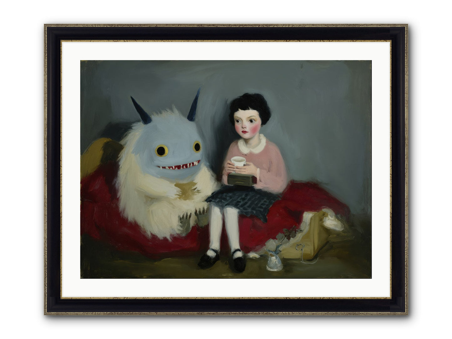 The Hour of Sweet Mischief Framed Print - Black & Gold 32x24