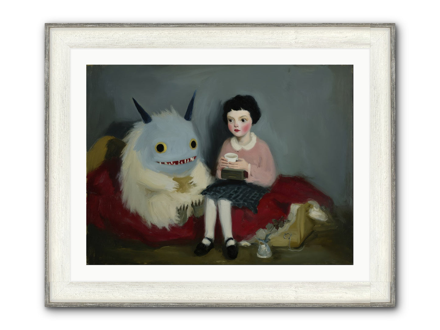 The Hour of Sweet Mischief Framed Print - Driftwood White 32x24