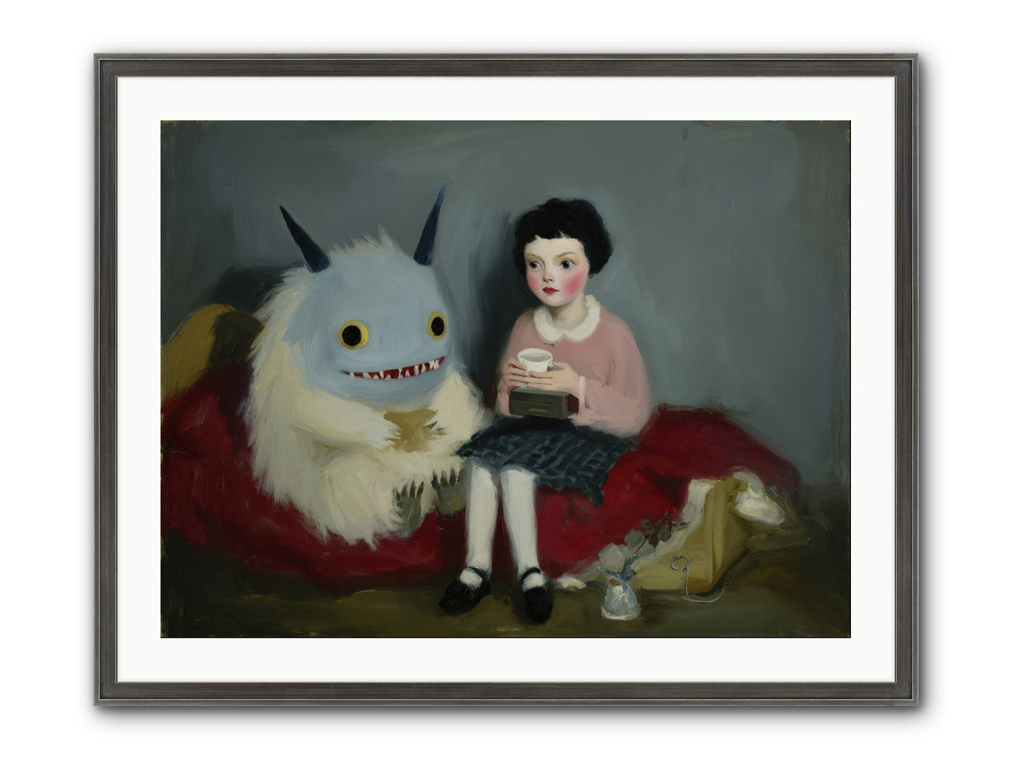 The Hour of Sweet Mischief Framed Print - Slimwoods Black/Silver 32x24