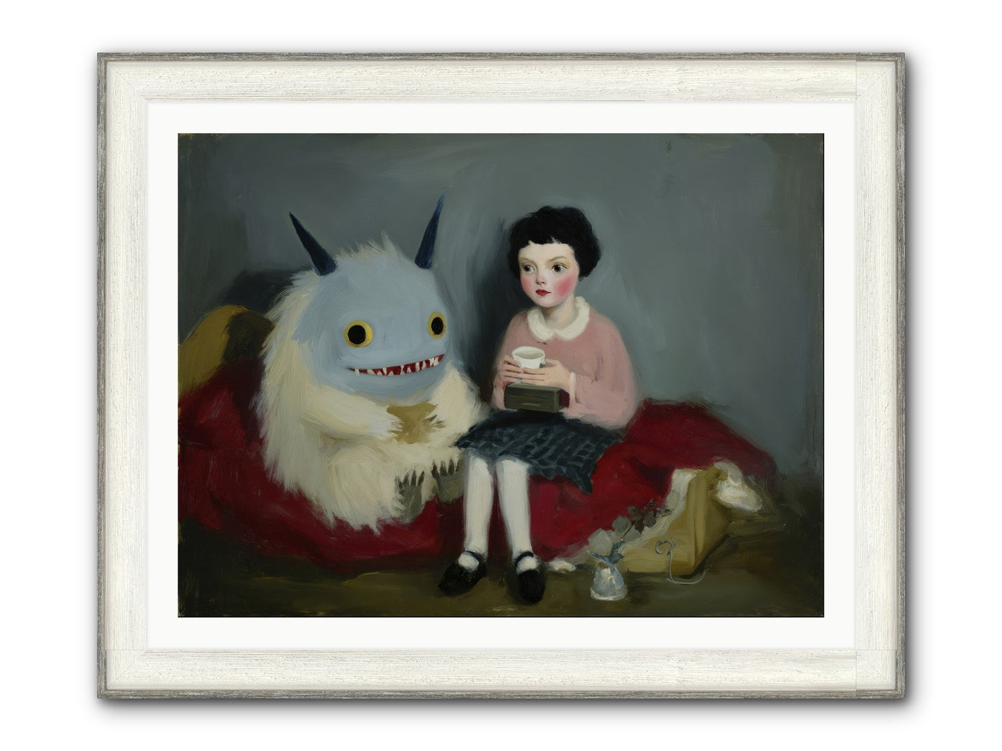 The Hour of Sweet Mischief Framed Print - Driftwood White 40x30