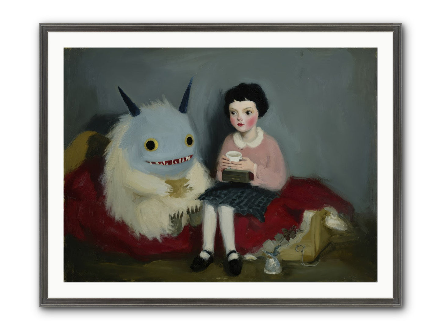 The Hour of Sweet Mischief Framed Print - Slimwoods Black/Silver 40x30