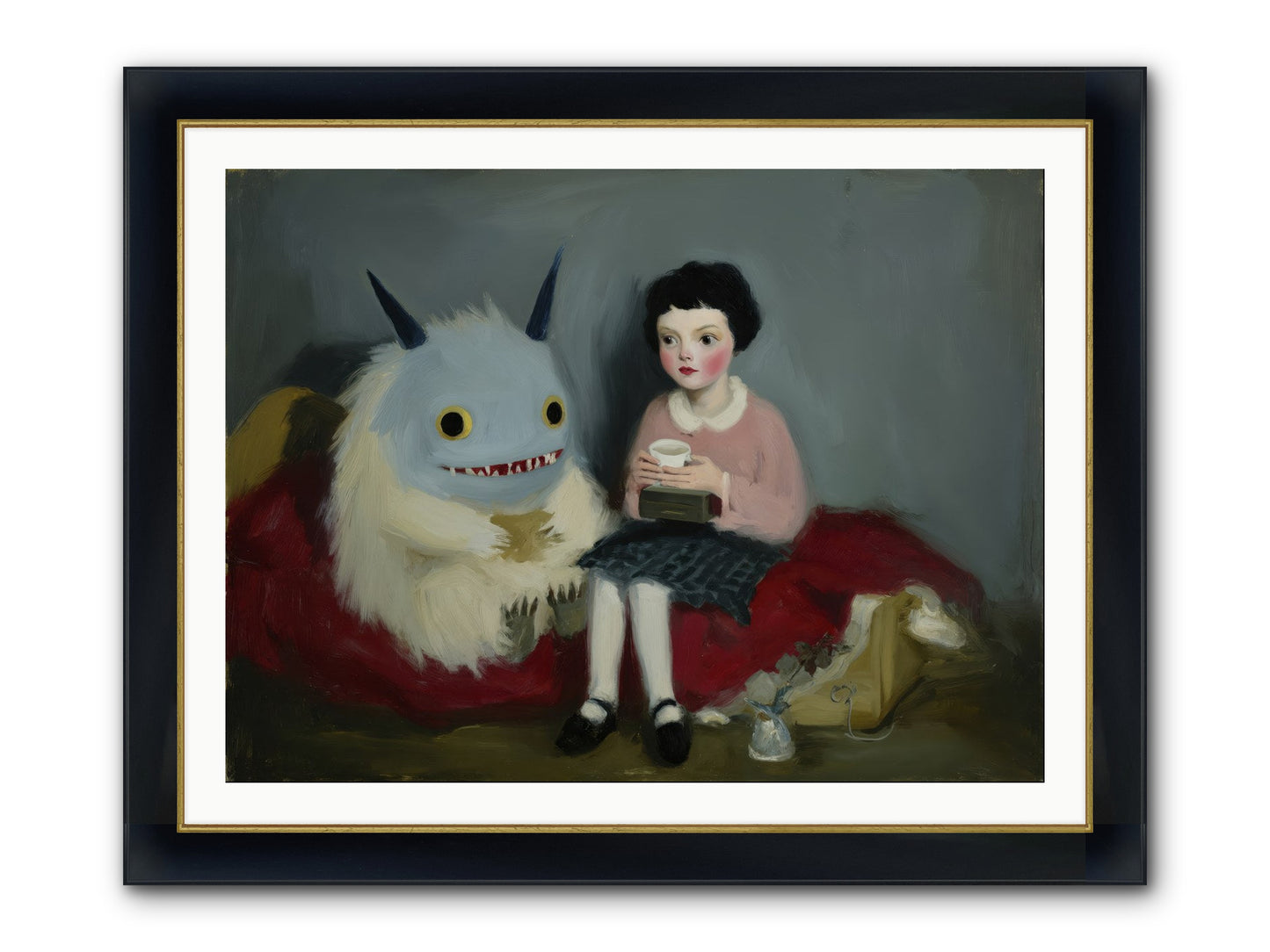The Hour of Sweet Mischief Framed Print - Wide Black w/Gold 40x30