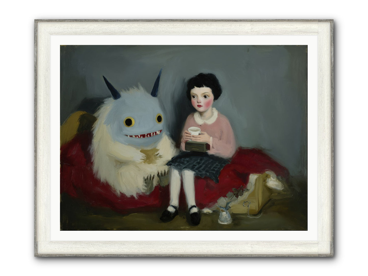 The Hour of Sweet Mischief Framed Print - Driftwood White 48x36