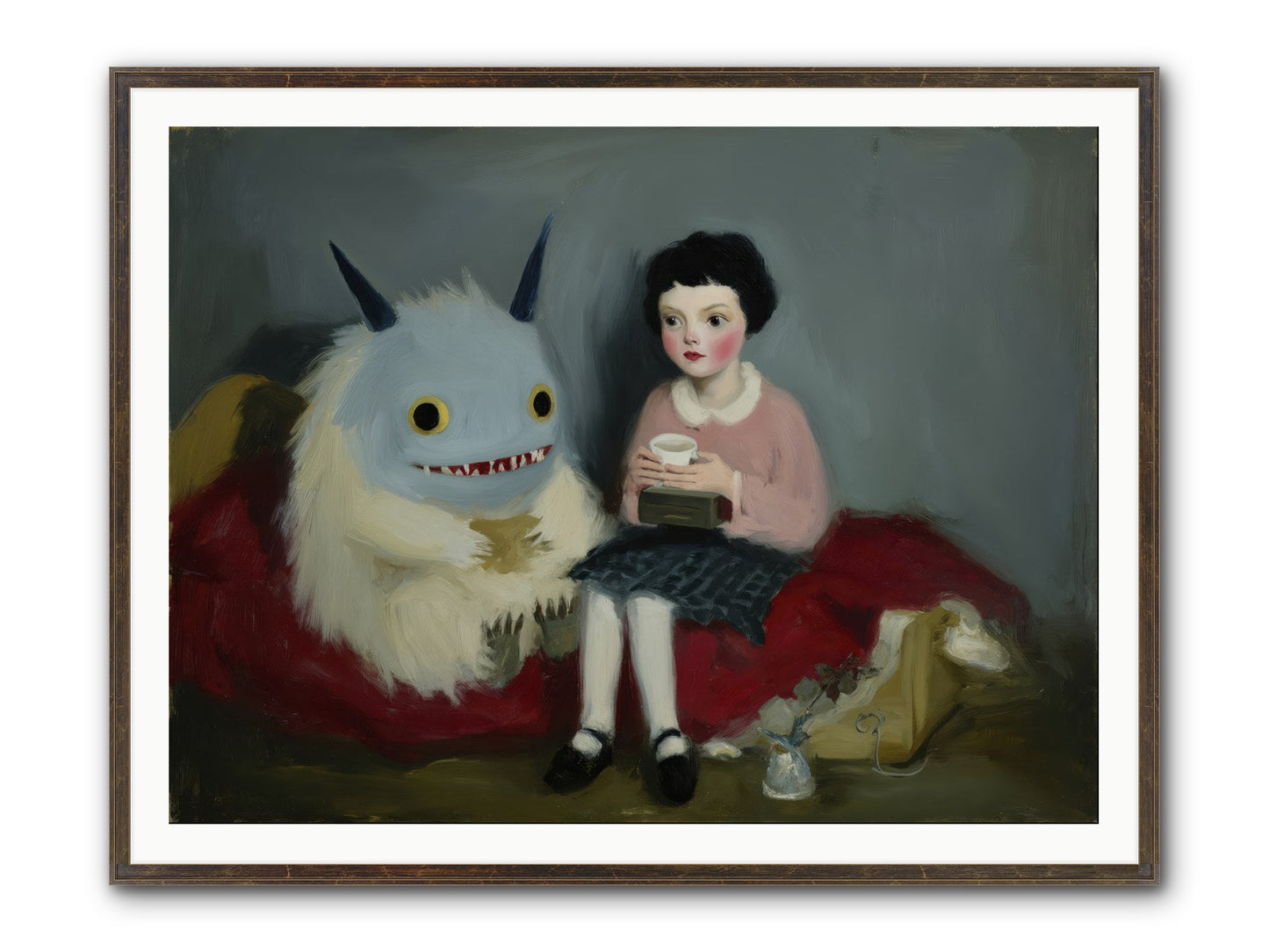 The Hour of Sweet Mischief Framed Print - Slimwoods Black/Gold 48x36