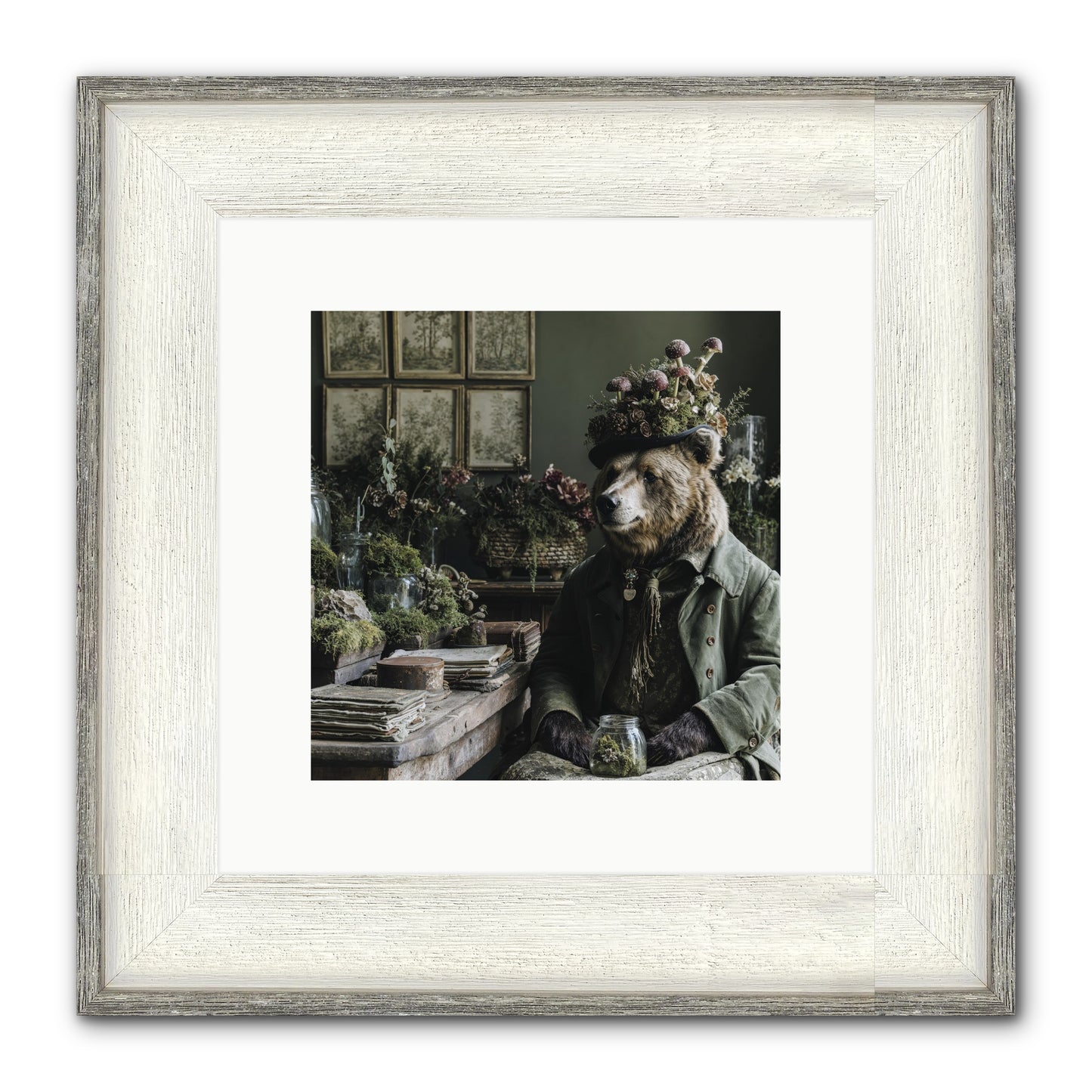 The Hour Of Wild Honey Framed Print - Driftwood White 10x10