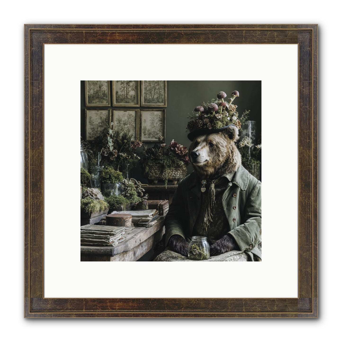 The Hour Of Wild Honey Framed Print - Slimwoods Black/Gold 10x10