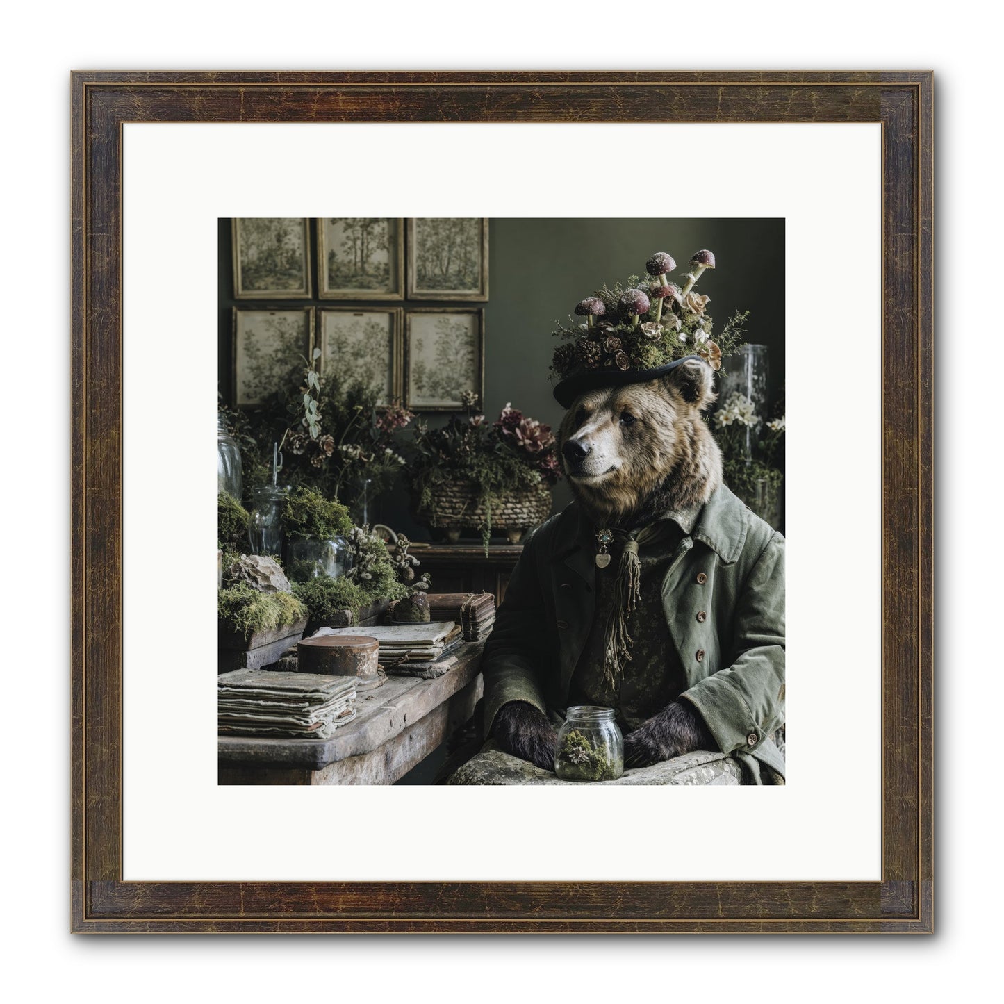 The Hour Of Wild Honey Framed Print - Slimwoods Black/Gold 12x12