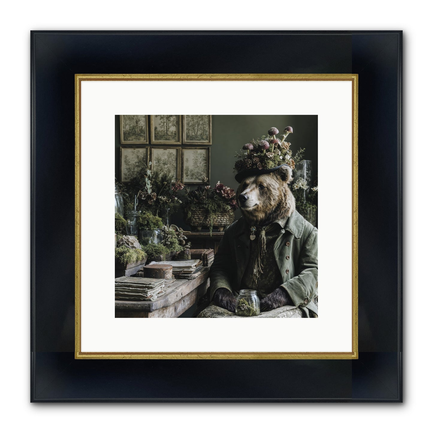 The Hour Of Wild Honey Framed Print - Wide Black w/Gold 12x12