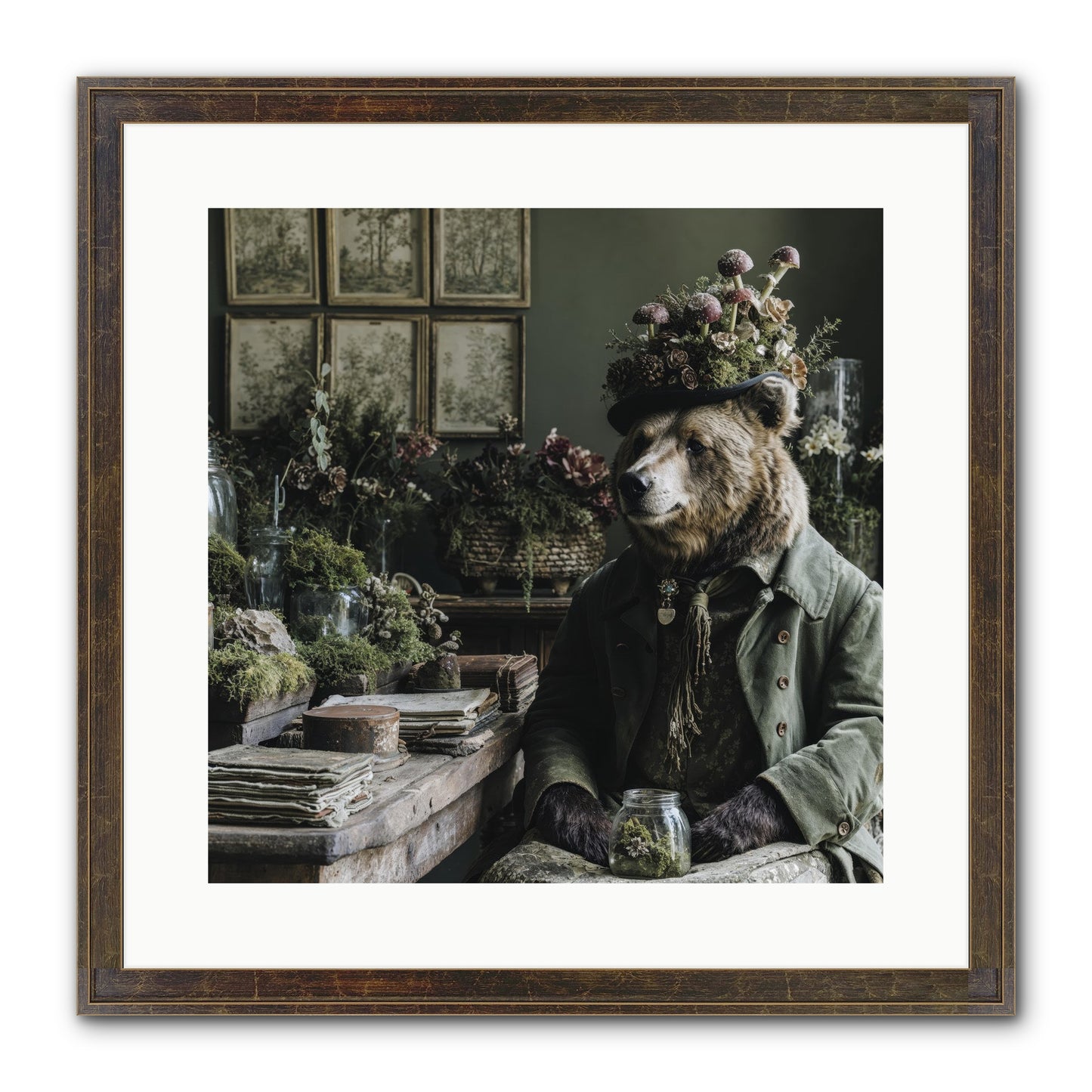 The Hour Of Wild Honey Framed Print - Slimwoods Black/Gold 16x16