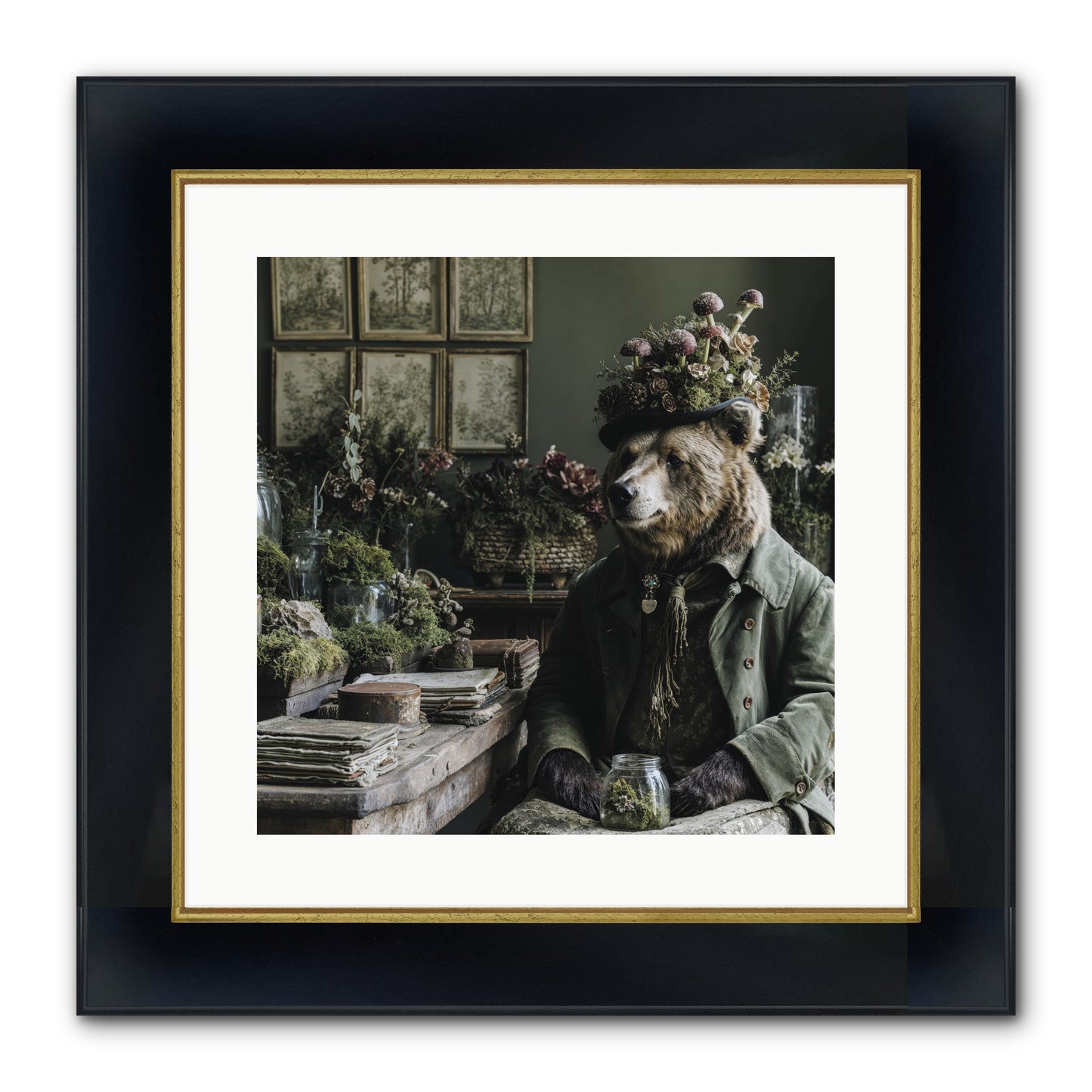 The Hour Of Wild Honey Framed Print - Wide Black w/Gold 16x16