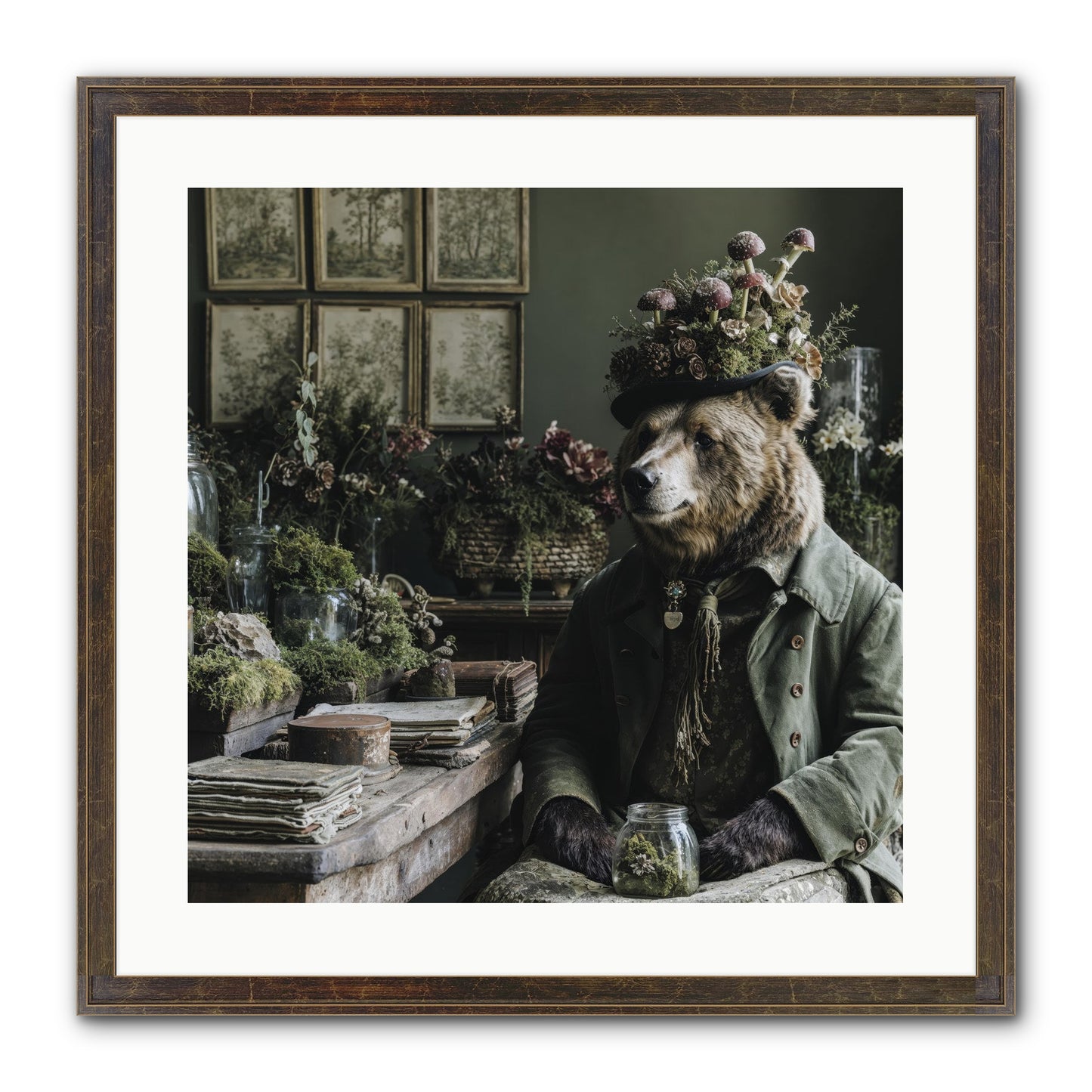 The Hour Of Wild Honey Framed Print - Slimwoods Black/Gold 20x20