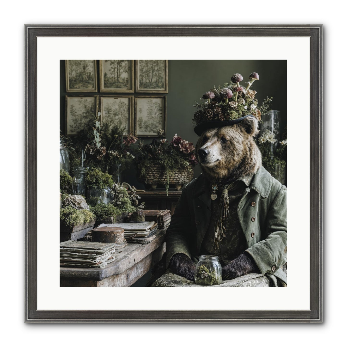 The Hour Of Wild Honey Framed Print - Slimwoods Black/Silver 20x20