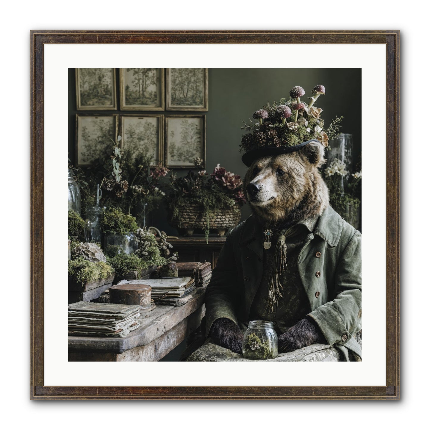 The Hour Of Wild Honey Framed Print - Slimwoods Black/Gold 24x24