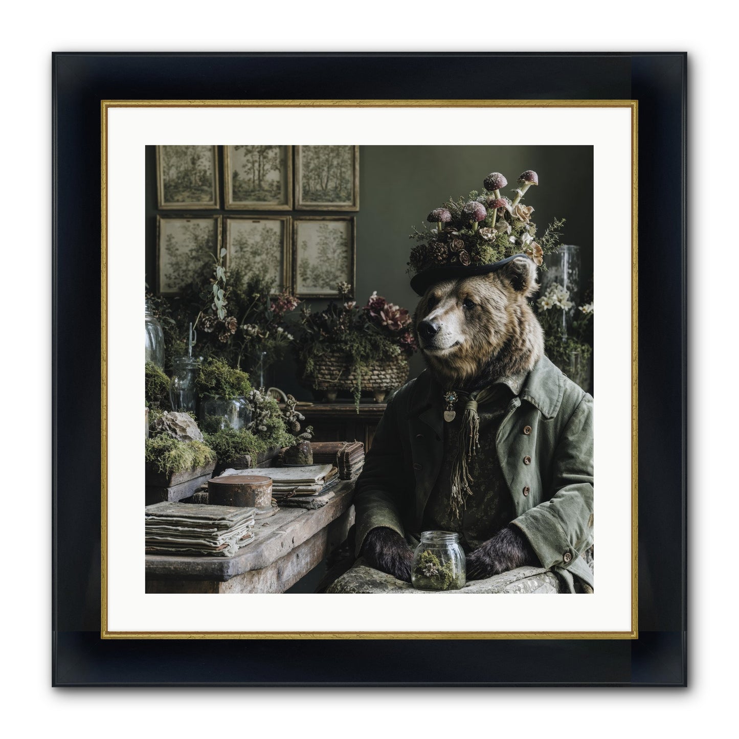 The Hour Of Wild Honey Framed Print - Wide Black w/Gold 24x24