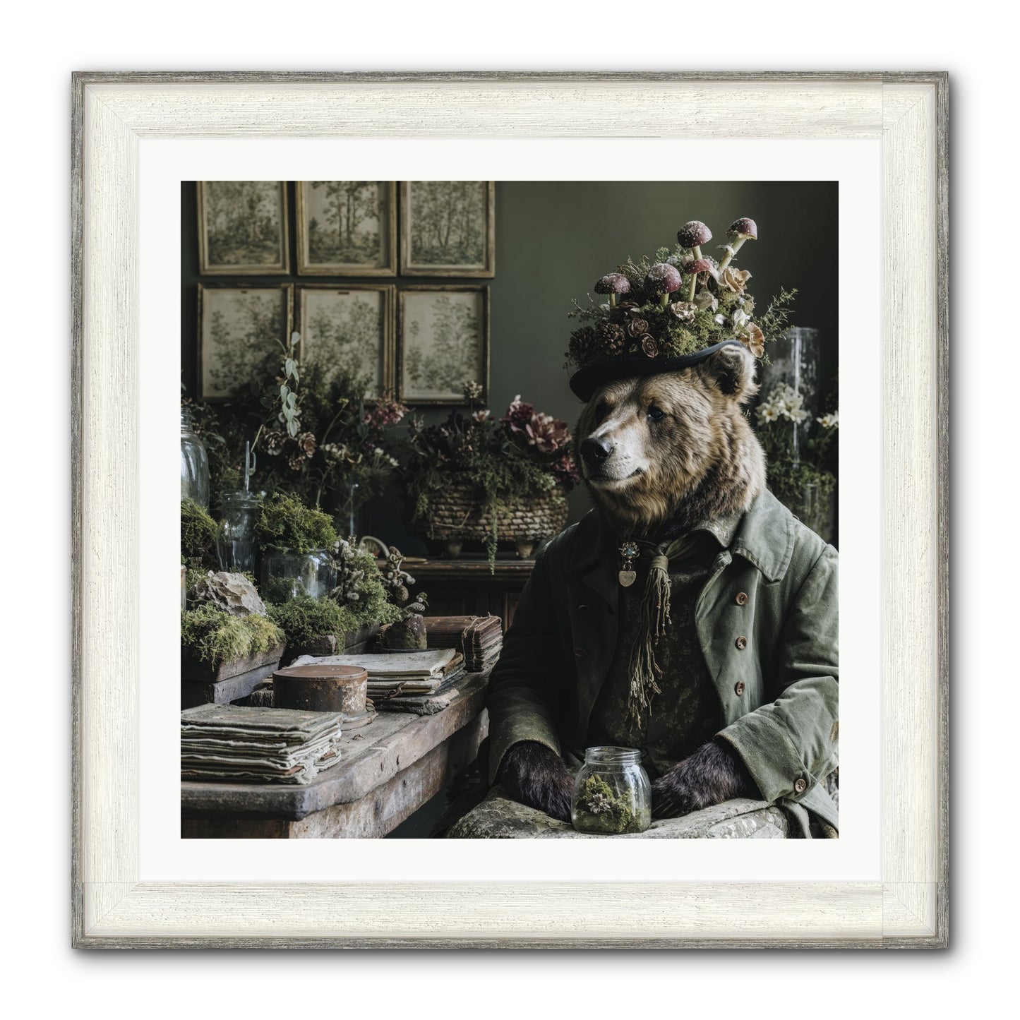 The Hour Of Wild Honey Framed Print - Driftwood White 30x30