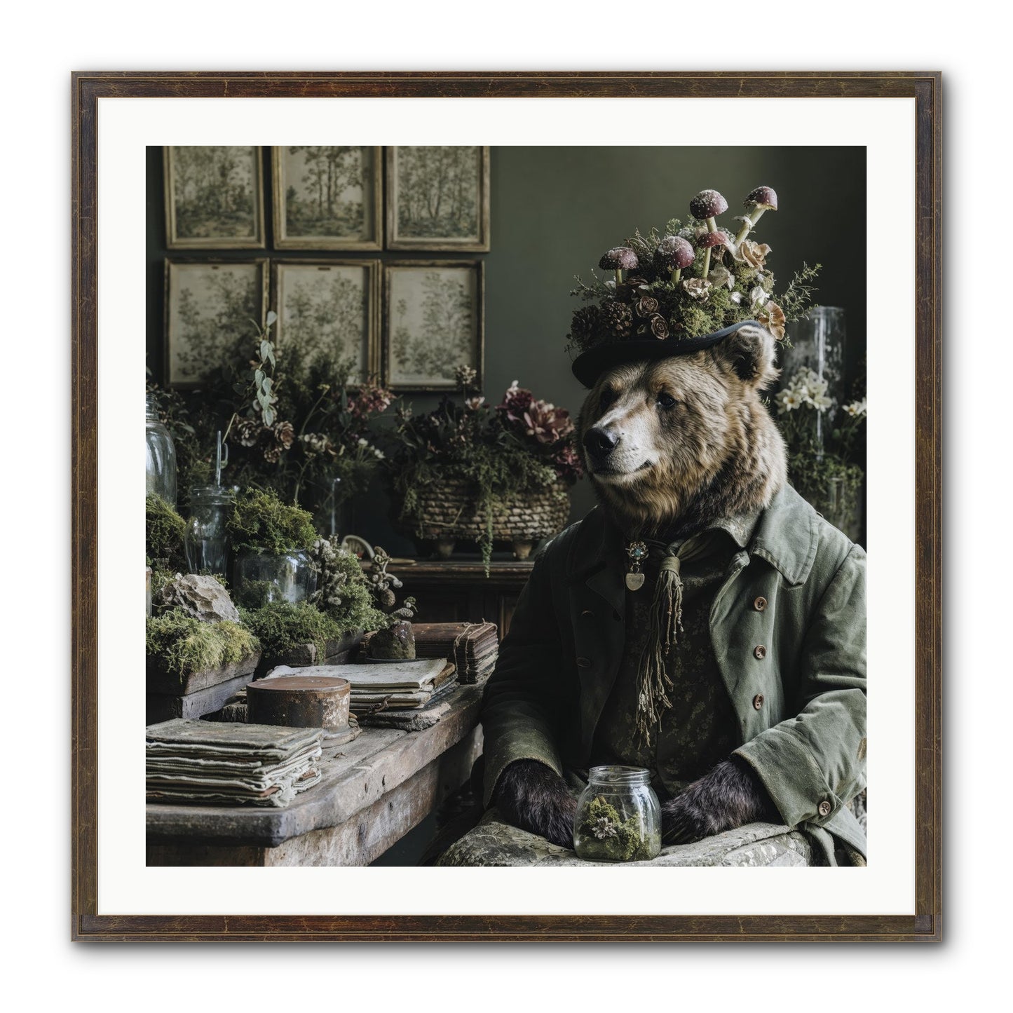 The Hour Of Wild Honey Framed Print - Slimwoods Black/Gold 30x30