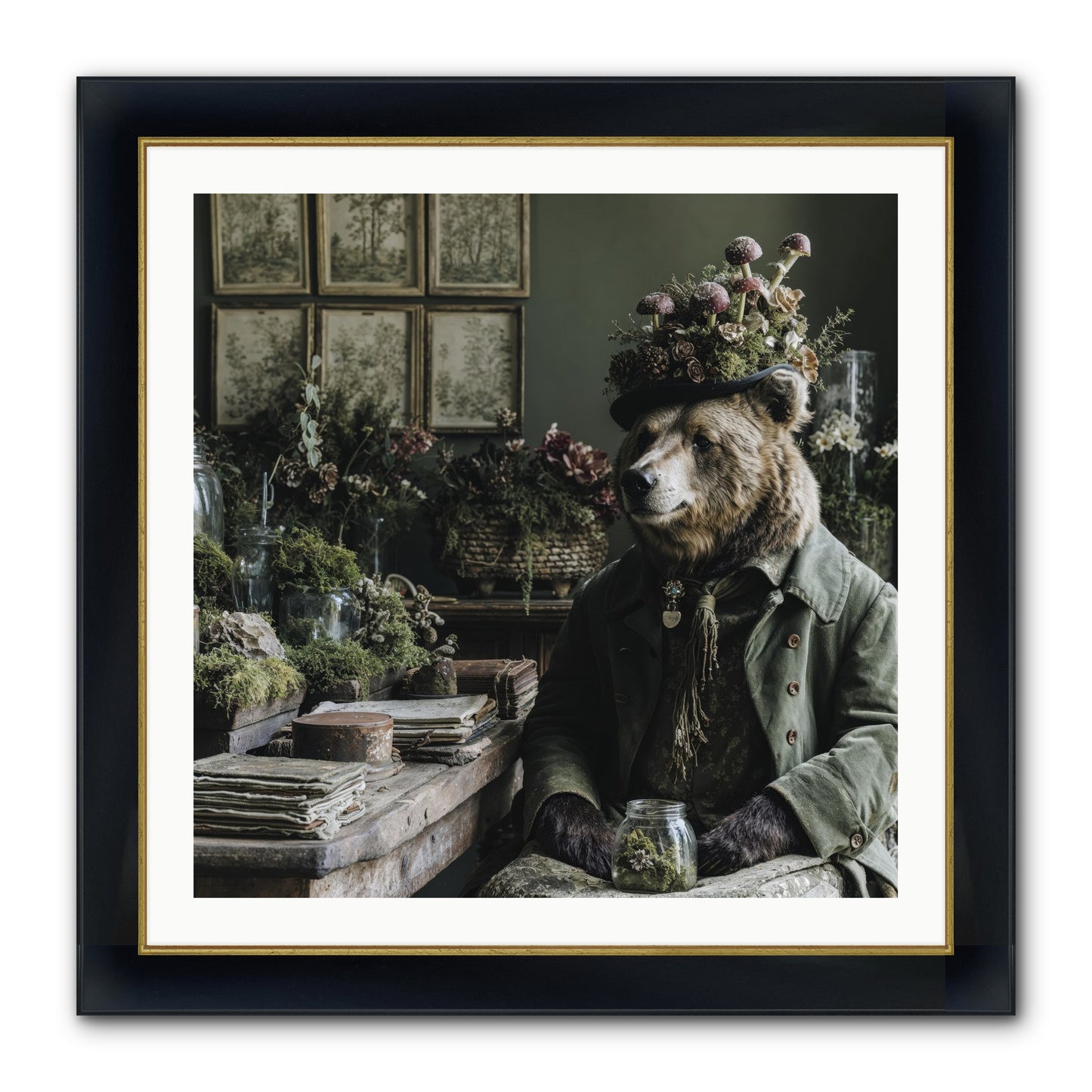 The Hour Of Wild Honey Framed Print - Wide Black w/Gold 30x30