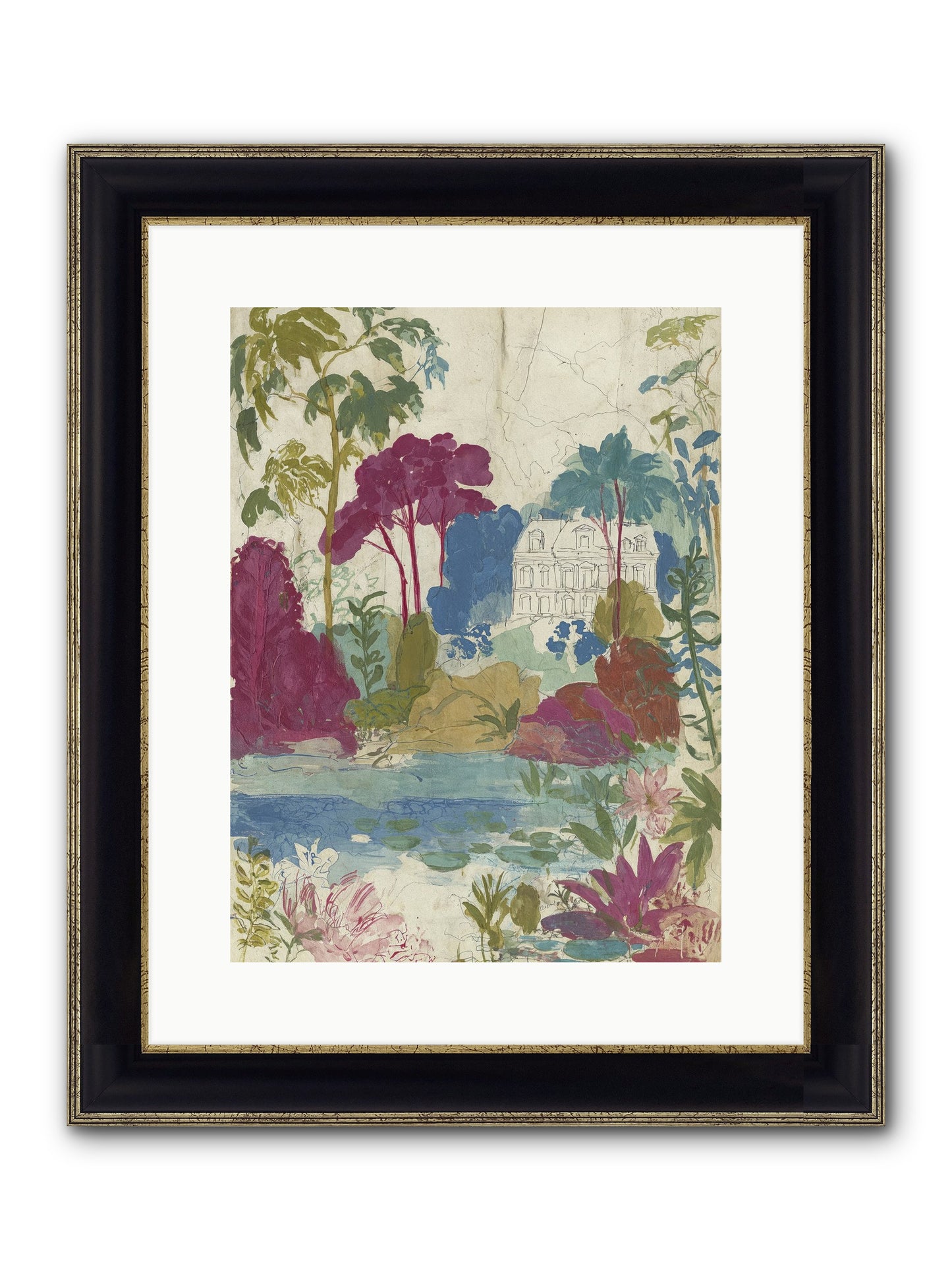 The House Sketched Itself In Framed Print - Black & Gold 12x16