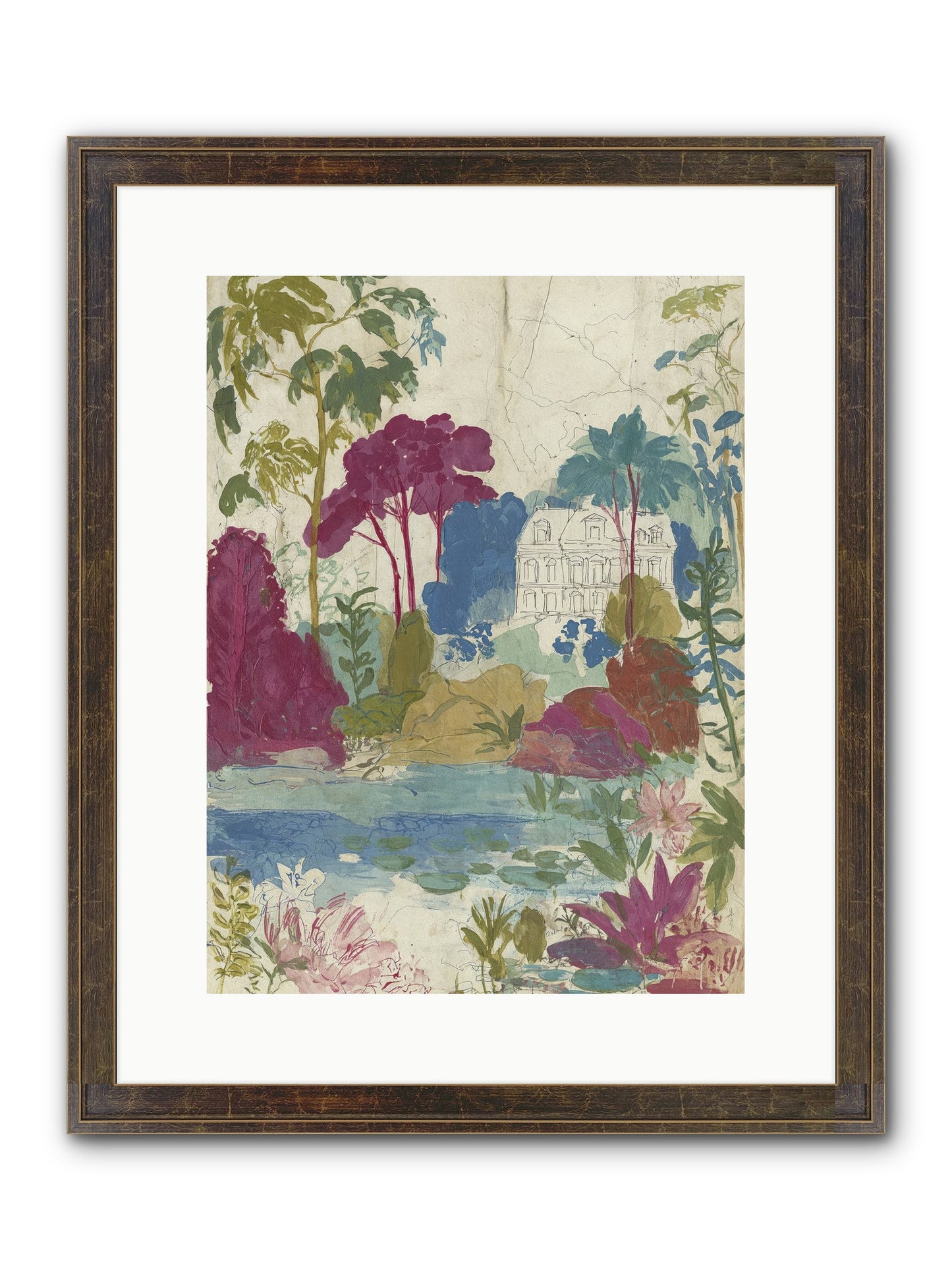 The House Sketched Itself In Framed Print - Slimwoods Black/Gold 12x16