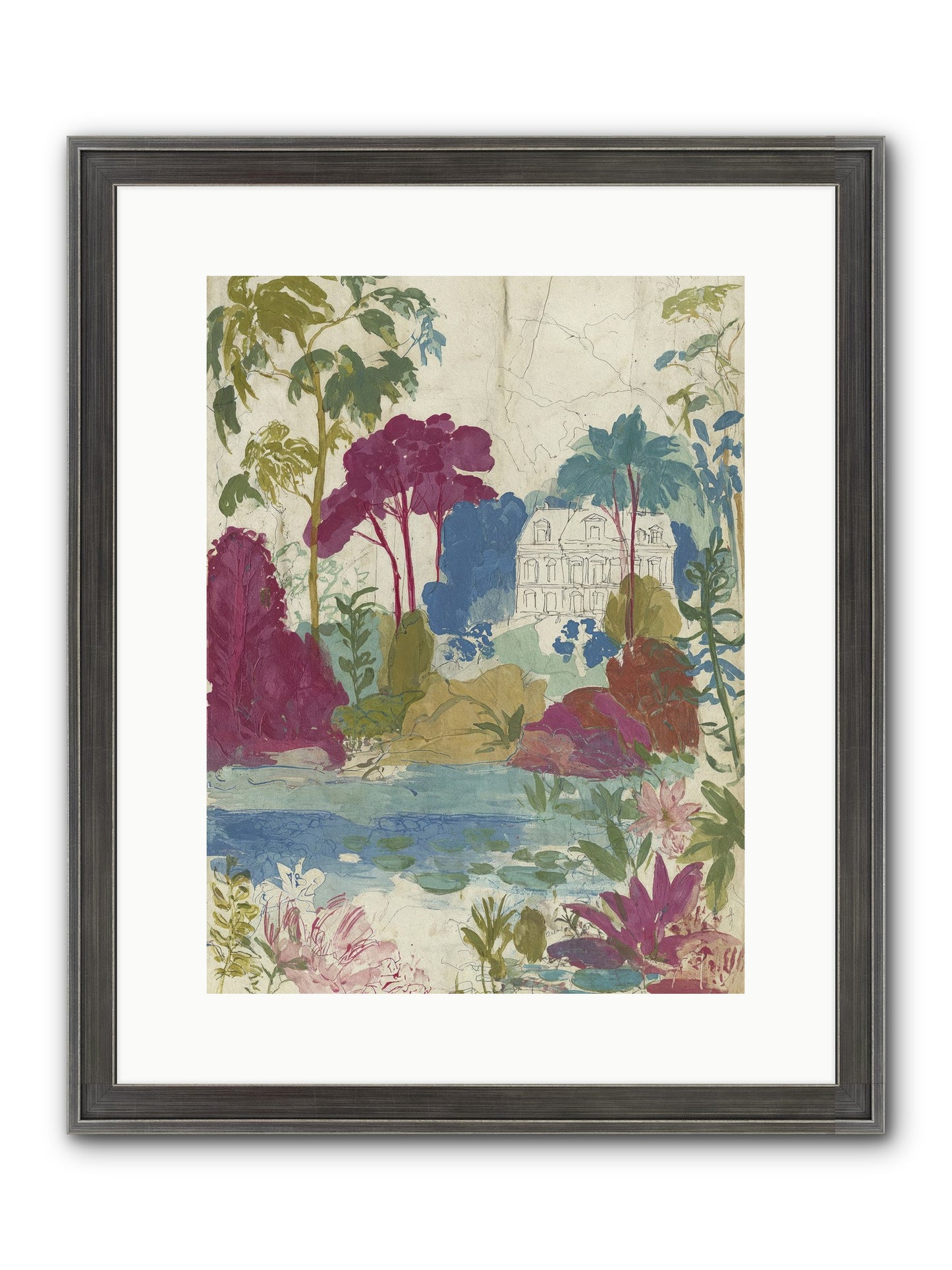 The House Sketched Itself In Framed Print - Slimwoods Black/Silver 12x16