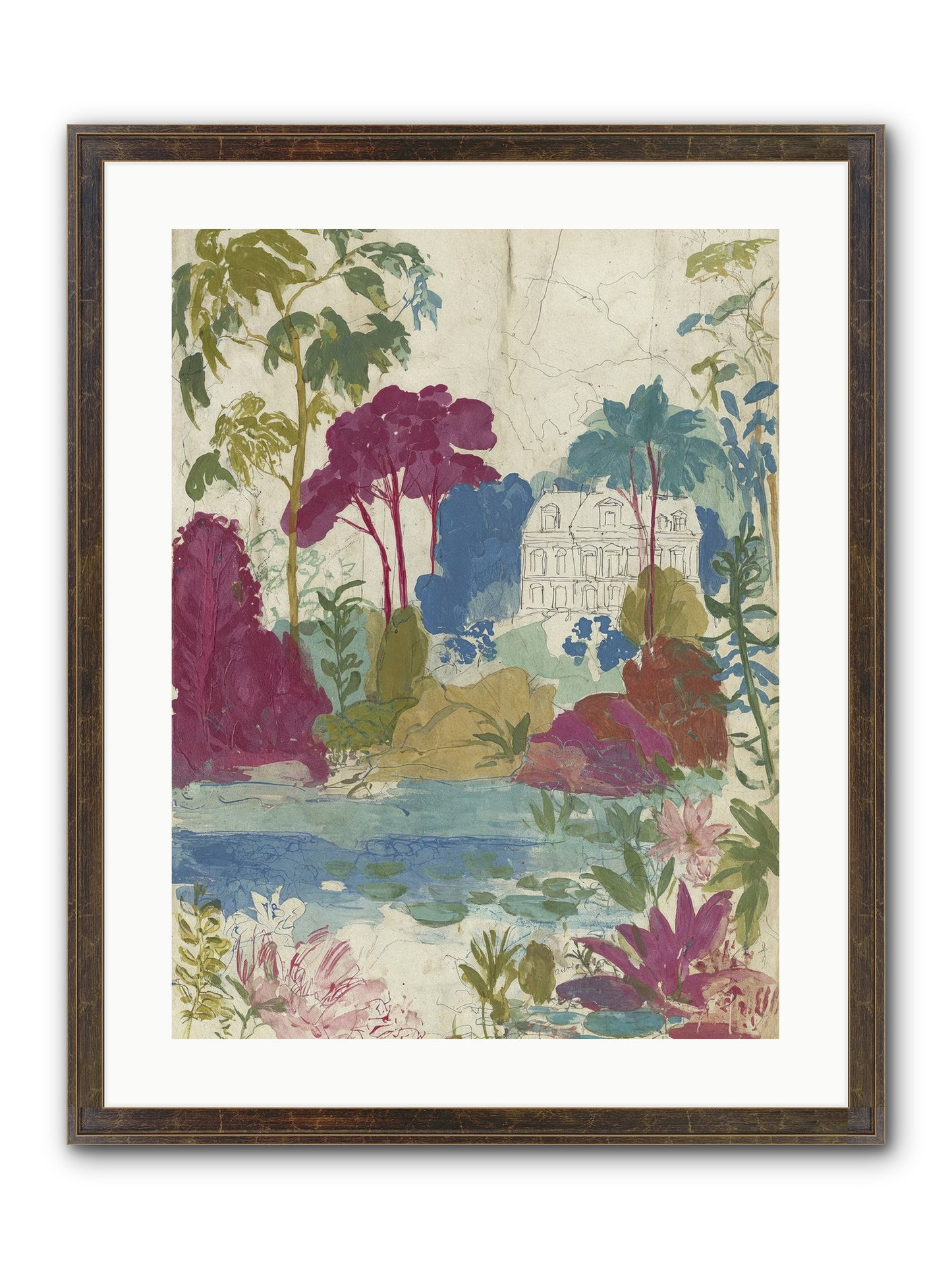 The House Sketched Itself In Framed Print - Slimwoods Black/Gold 18x24