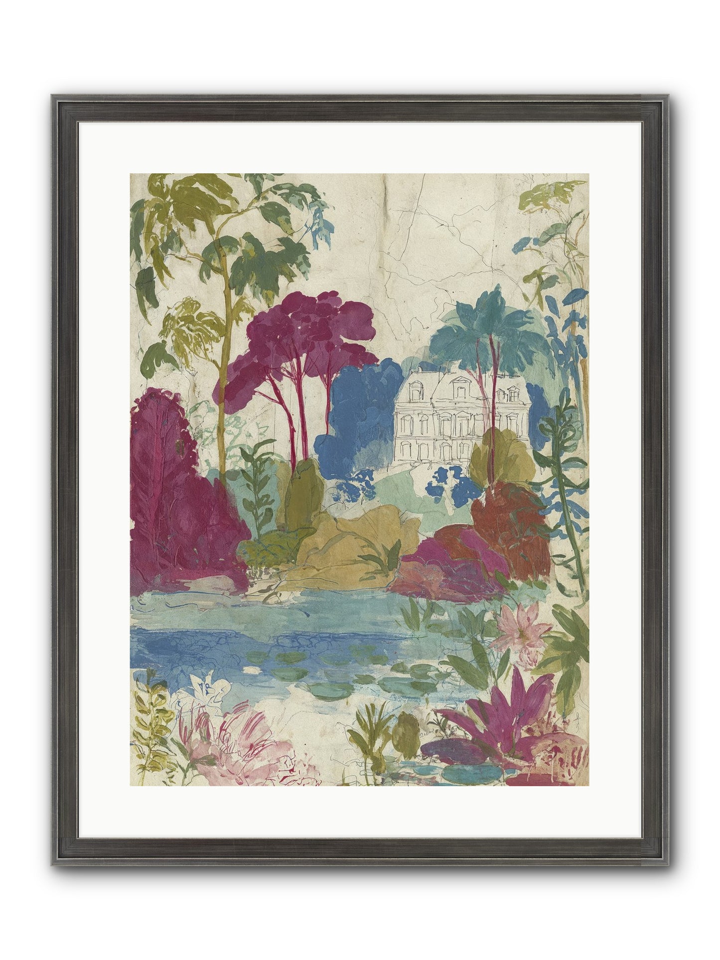 The House Sketched Itself In Framed Print - Slimwoods Black/Silver 18x24