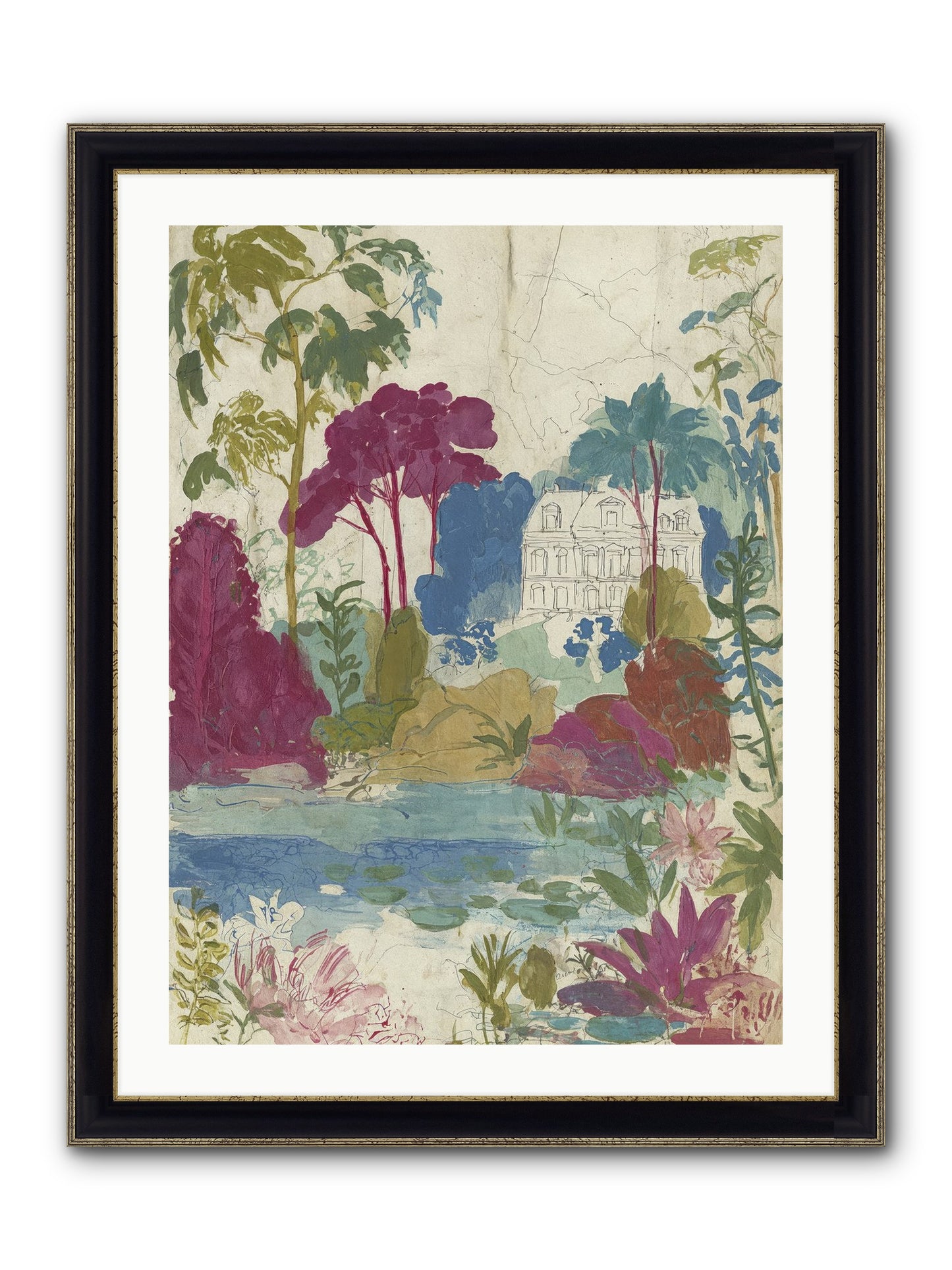 The House Sketched Itself In Framed Print - Black & Gold 24x32