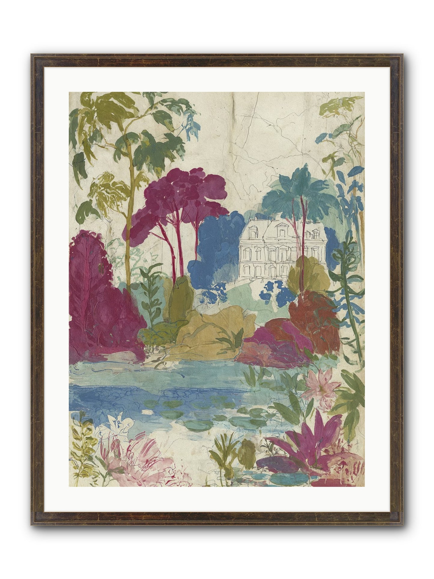 The House Sketched Itself In Framed Print - Slimwoods Black/Gold 24x32