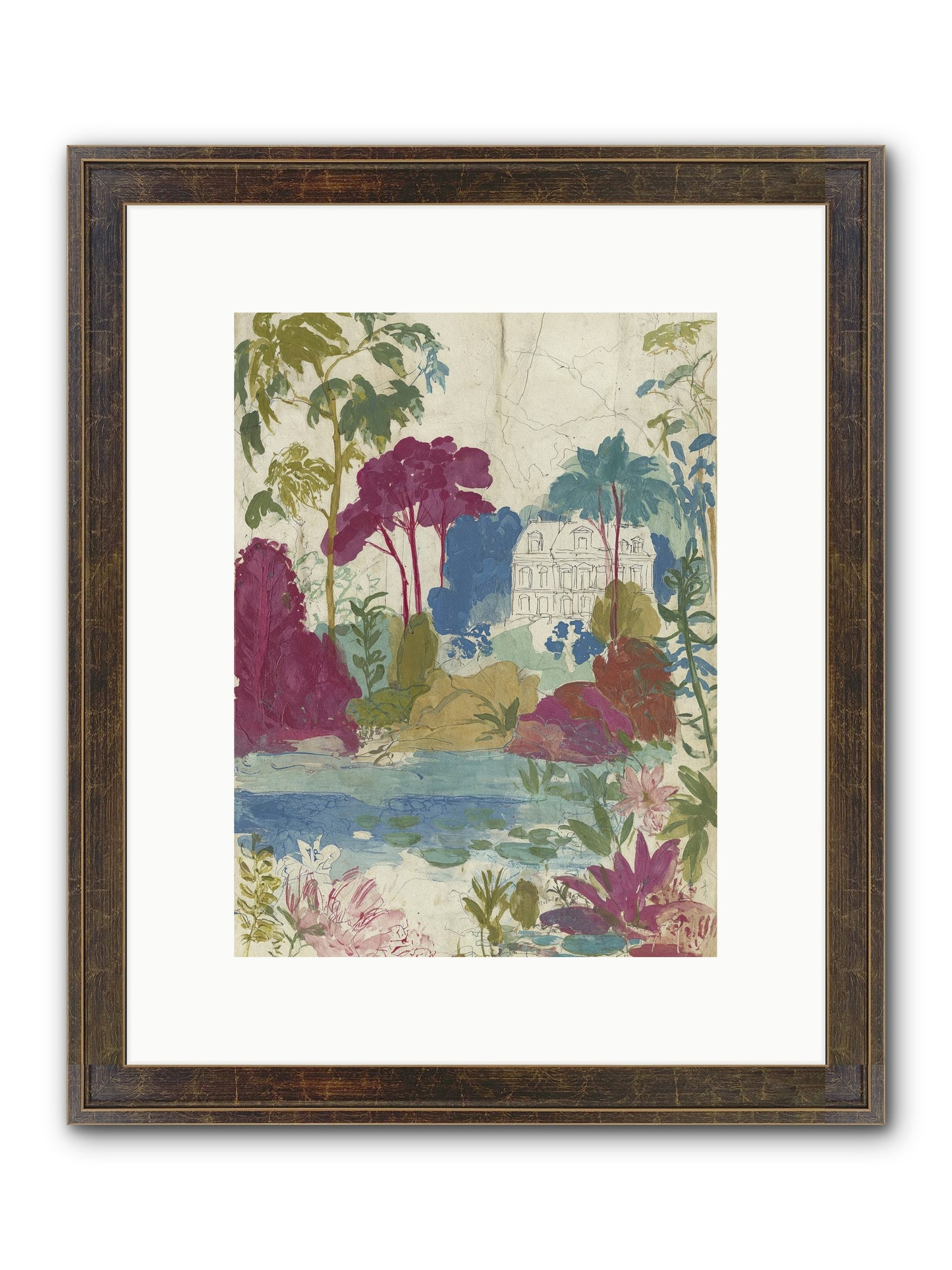 The House Sketched Itself In Framed Print - Slimwoods Black/Gold 9x12