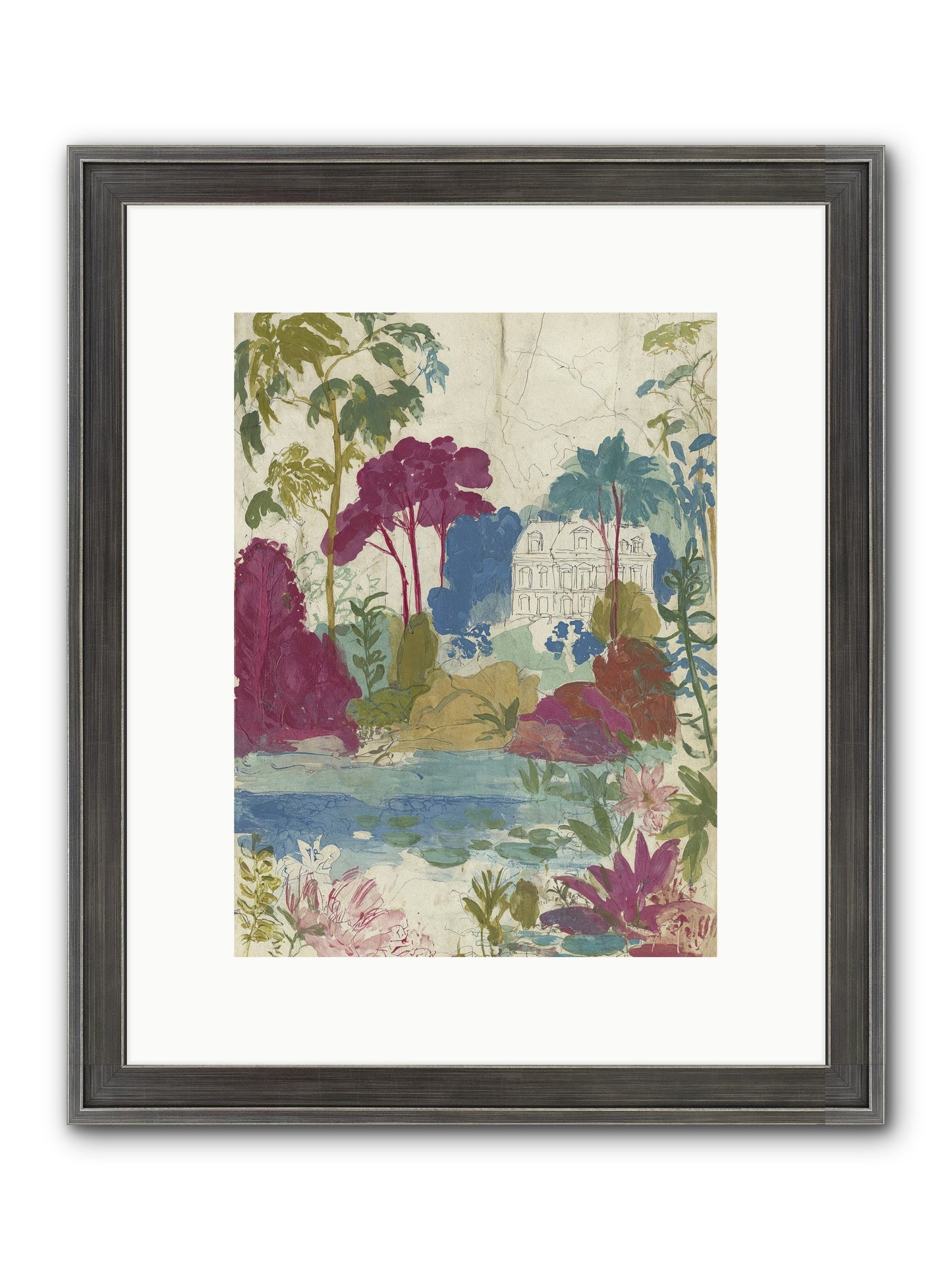 The House Sketched Itself In Framed Print - Slimwoods Black/Silver 9x12
