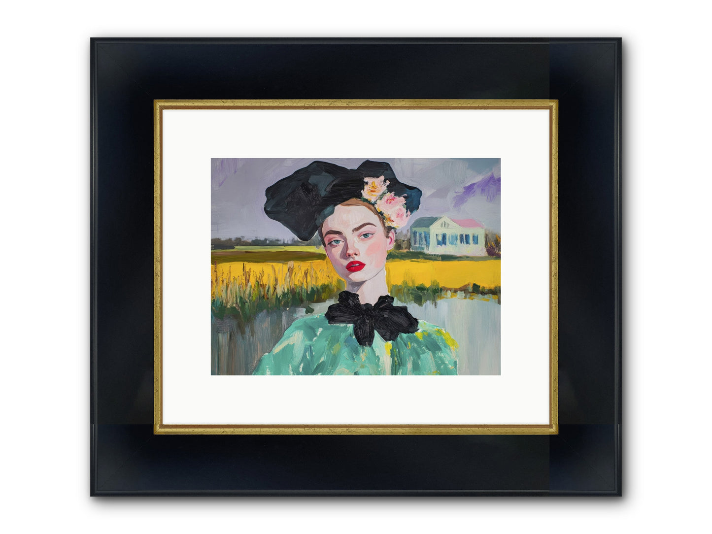 The House That Waited Framed Print - Wide Black w/Gold 12x9