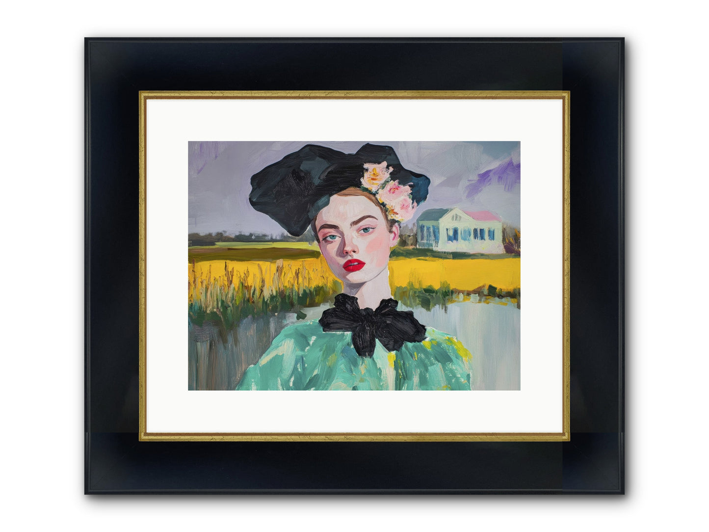 The House That Waited Framed Print - Wide Black w/Gold 16x12