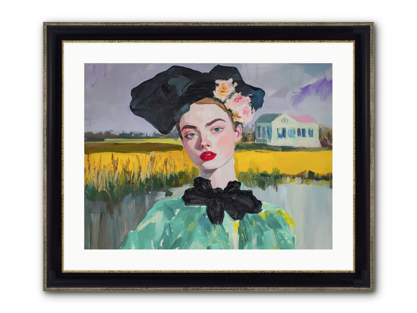 The House That Waited Framed Print - Black & Gold 24x18