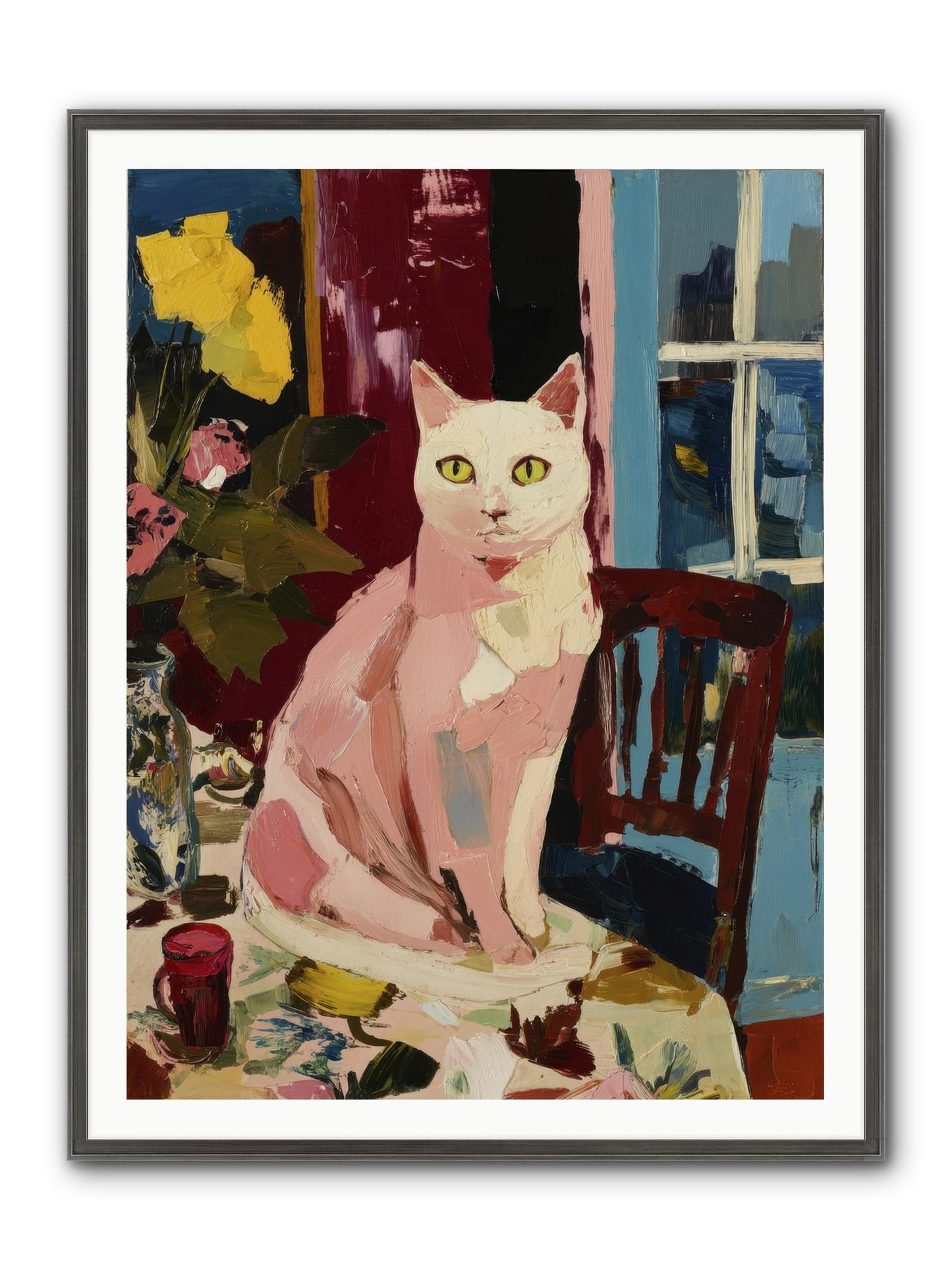 The Household Queen Framed Print - Slimwoods Black/Silver 36x48