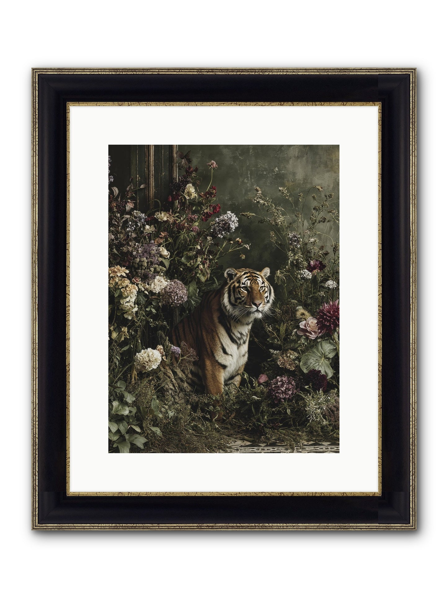 The Imperial Garden Framed Print - Black & Gold 12x16