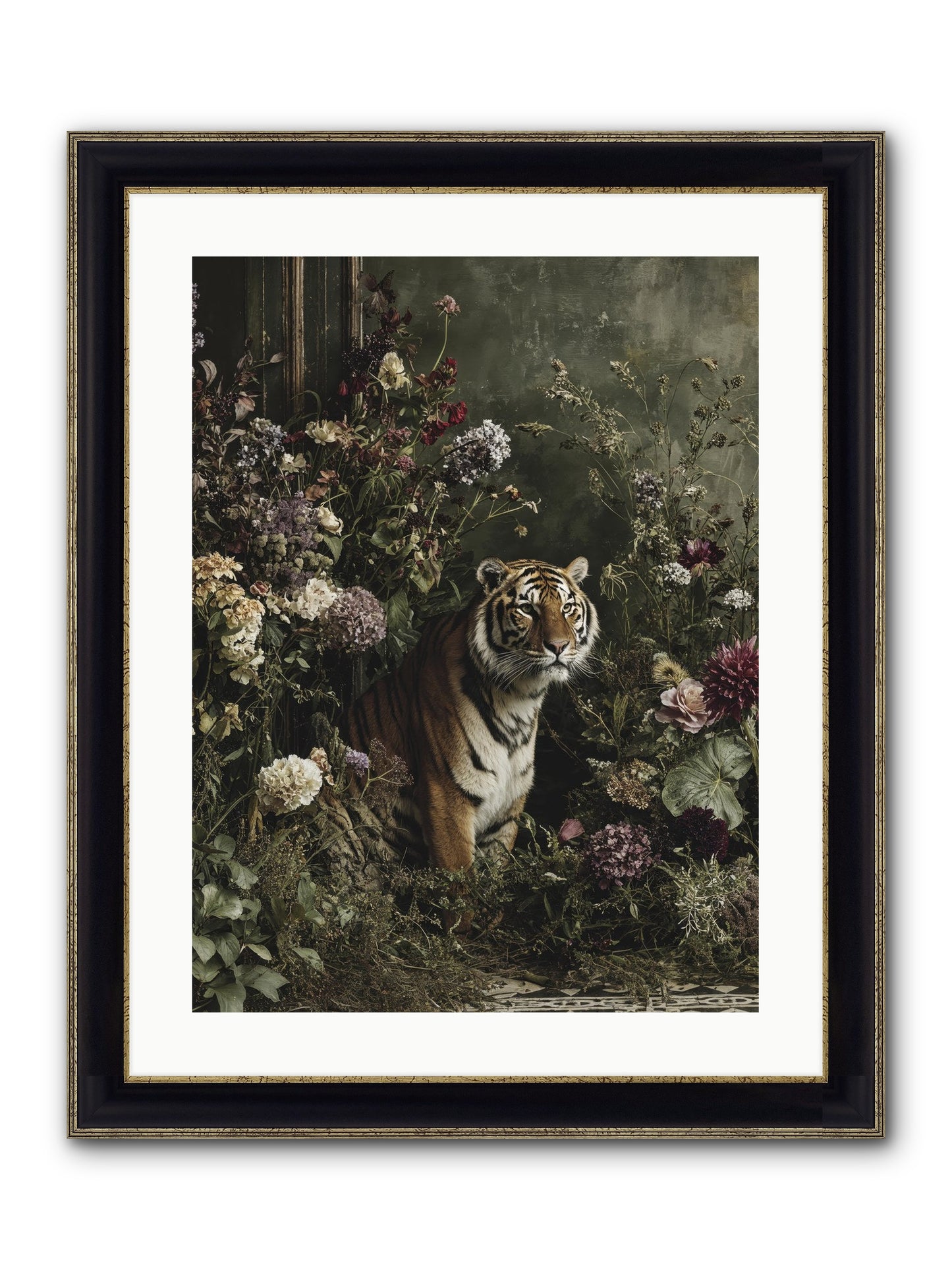 The Imperial Garden Framed Print - Black & Gold 18x24