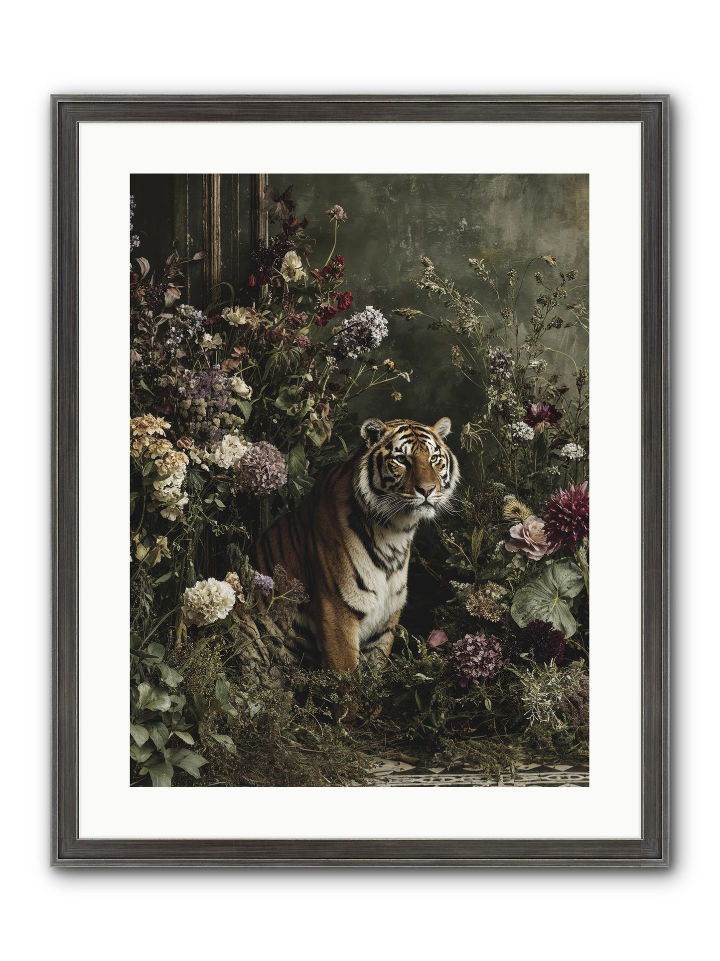 The Imperial Garden Framed Print - Slimwoods Black/Silver 18x24
