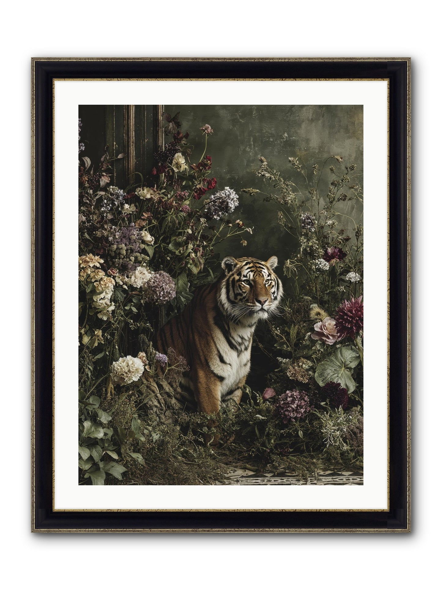 The Imperial Garden Framed Print - Black & Gold 24x32