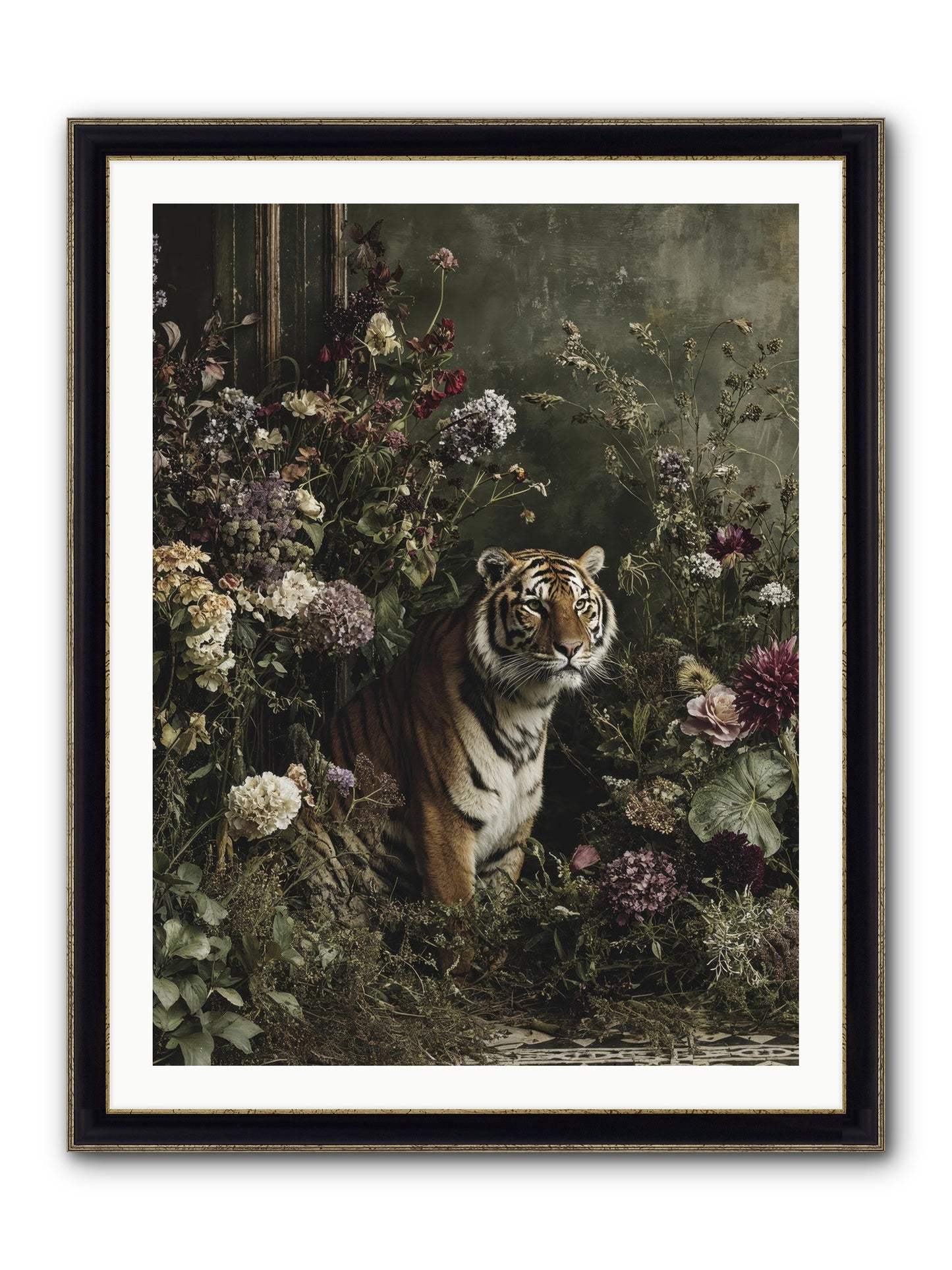 The Imperial Garden Framed Print - Black & Gold 30x40