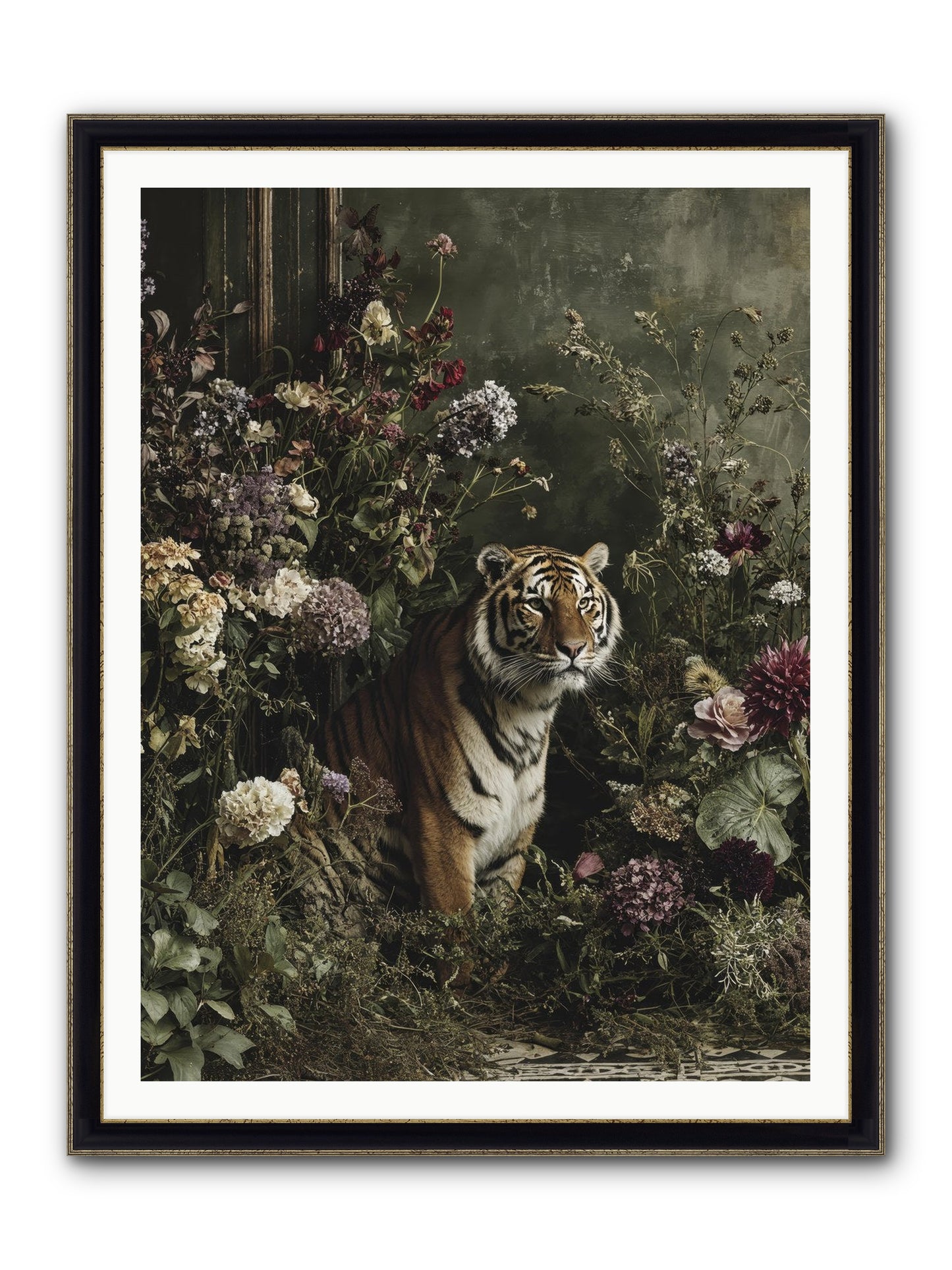 The Imperial Garden Framed Print - Black & Gold 36x48