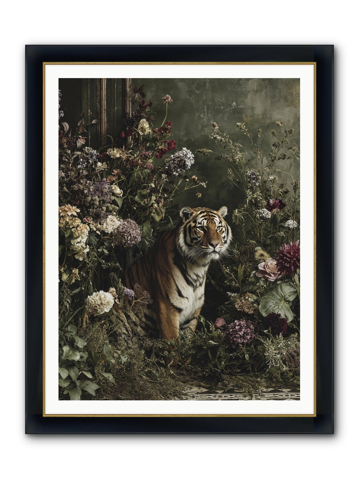 The Imperial Garden Framed Print - Wide Black w/Gold 36x48