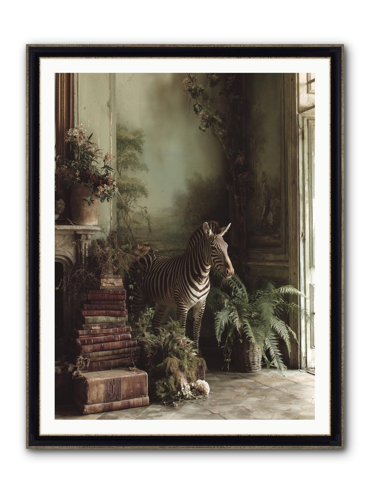 The Impossible Poise Framed Print - Black & Gold 36x48