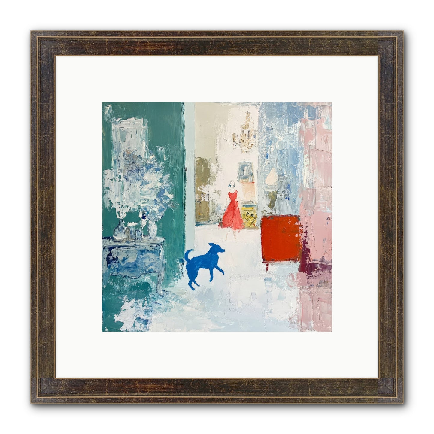 The Indigo Hound Framed Print - Slimwoods Black/Gold 10x10