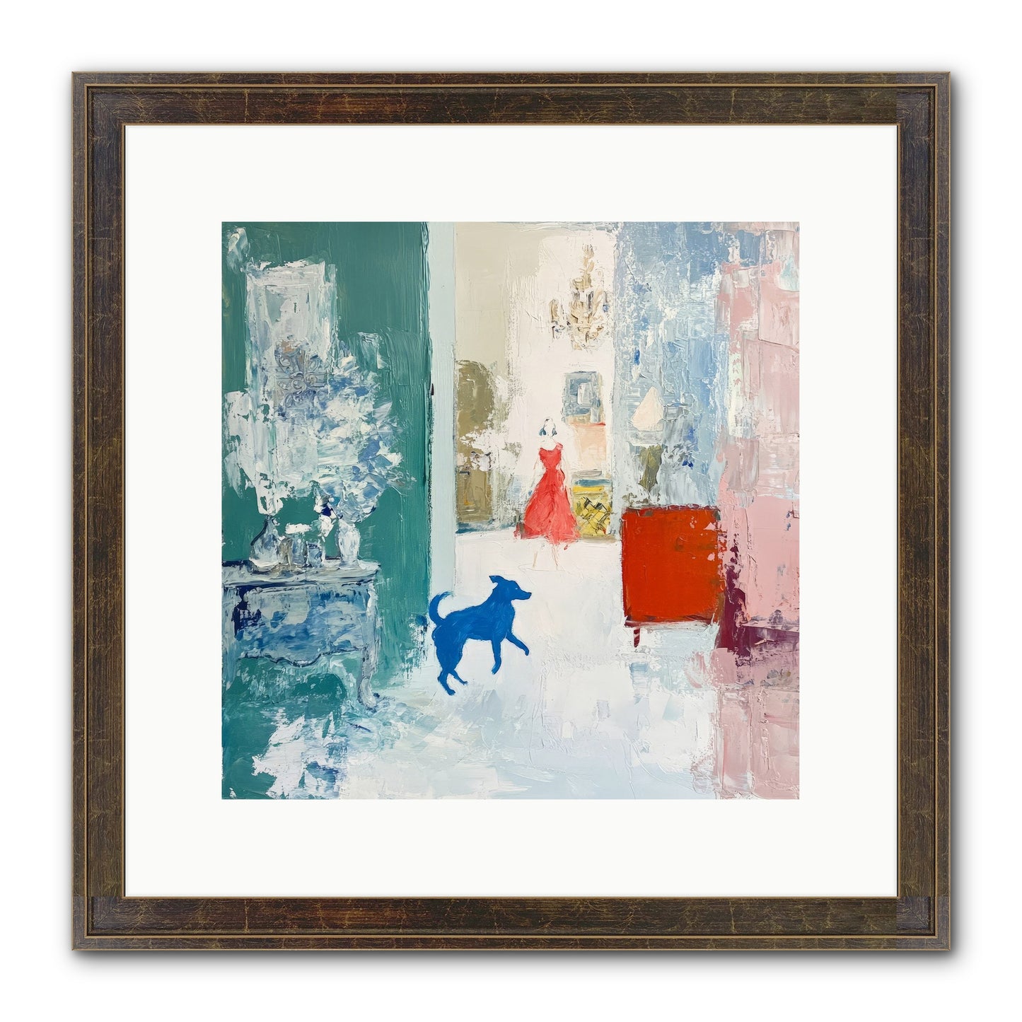 The Indigo Hound Framed Print - Slimwoods Black/Gold 12x12