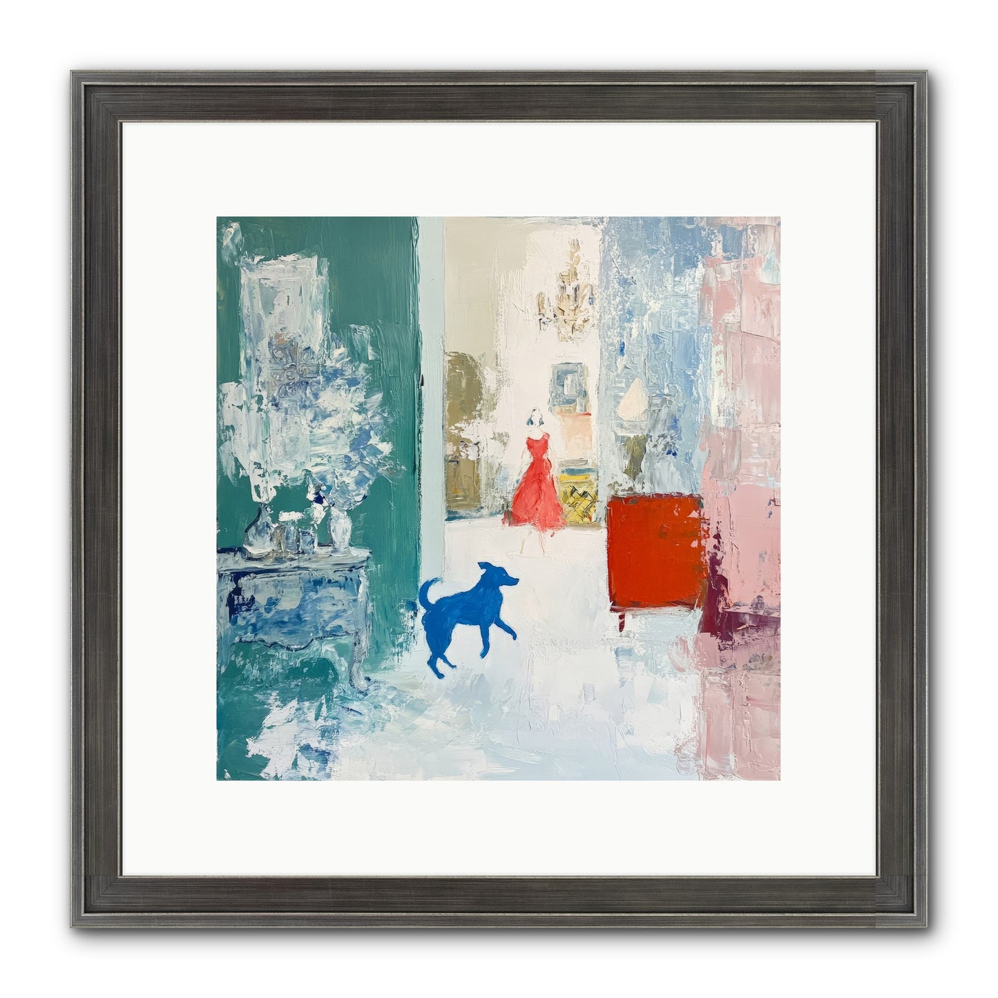 The Indigo Hound Framed Print - Slimwoods Black/Silver 12x12