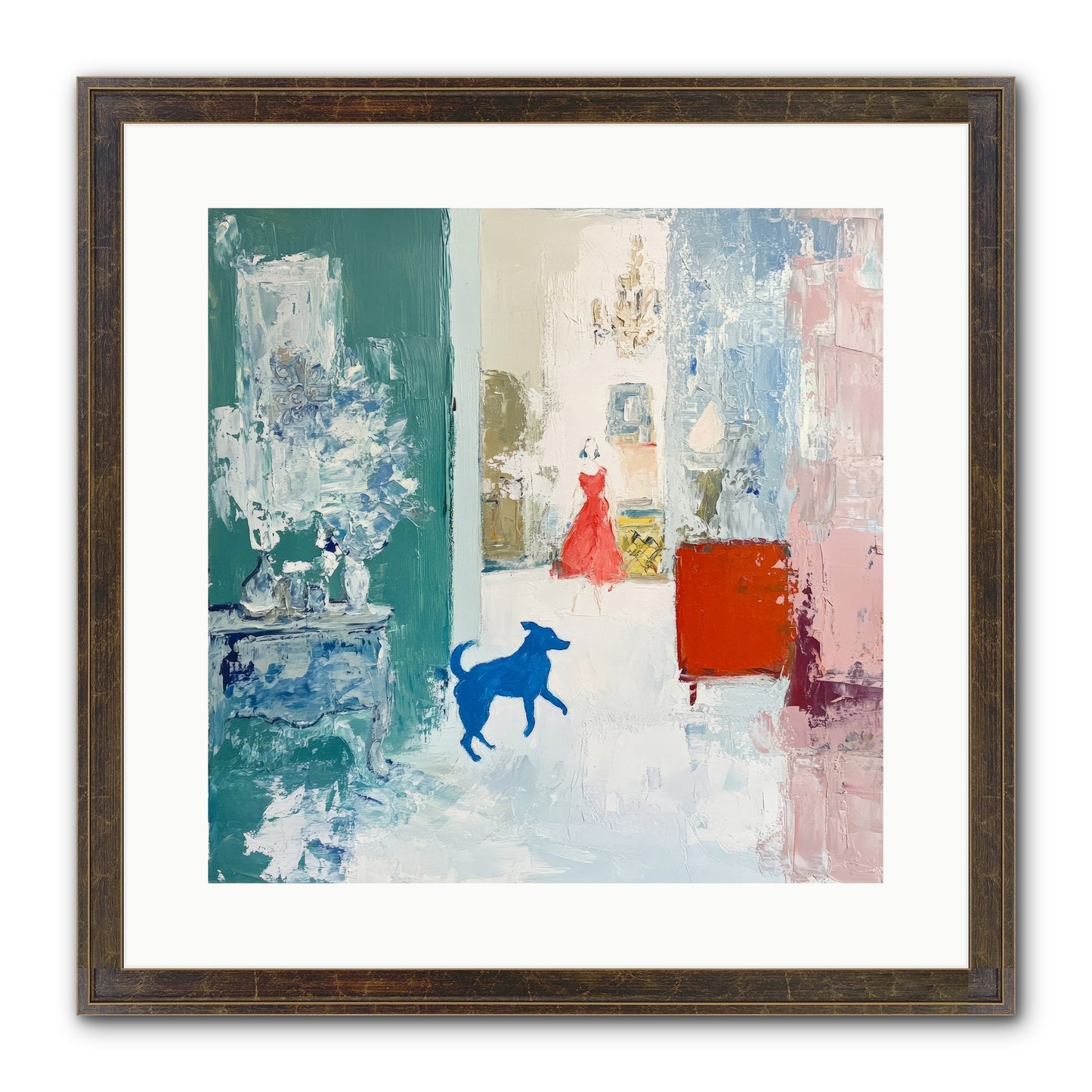 The Indigo Hound Framed Print - Slimwoods Black/Gold 16x16