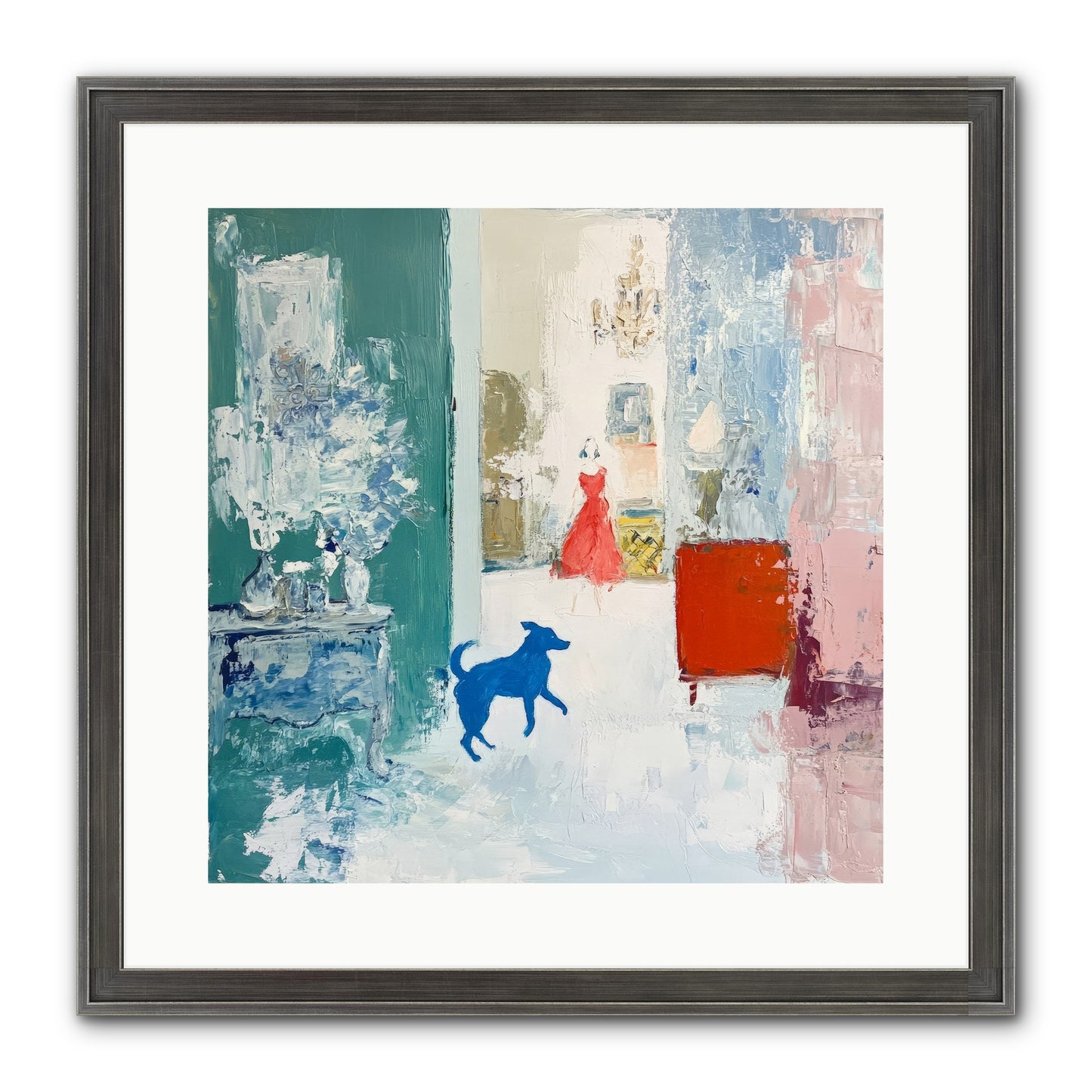 The Indigo Hound Framed Print - Slimwoods Black/Silver 16x16
