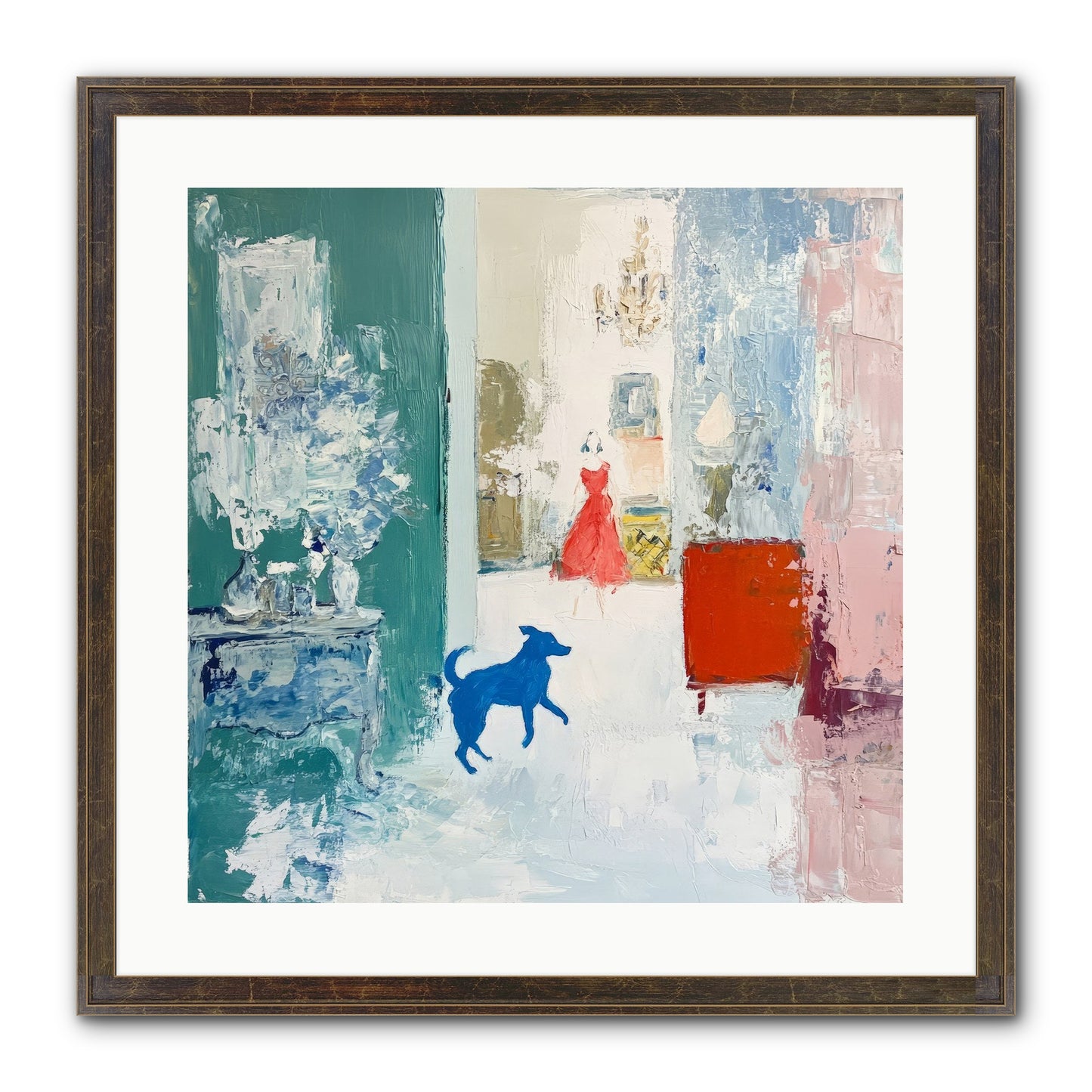The Indigo Hound Framed Print - Slimwoods Black/Gold 20x20