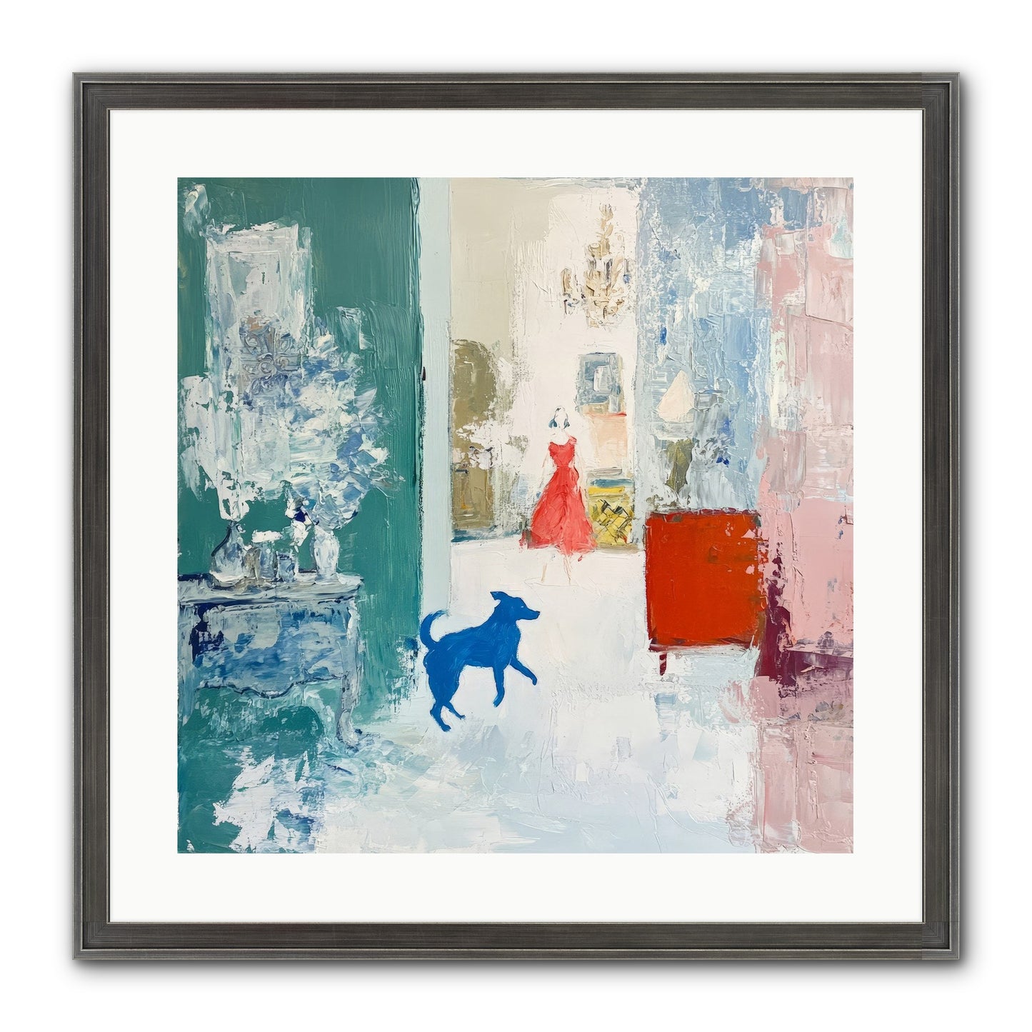 The Indigo Hound Framed Print - Slimwoods Black/Silver 20x20